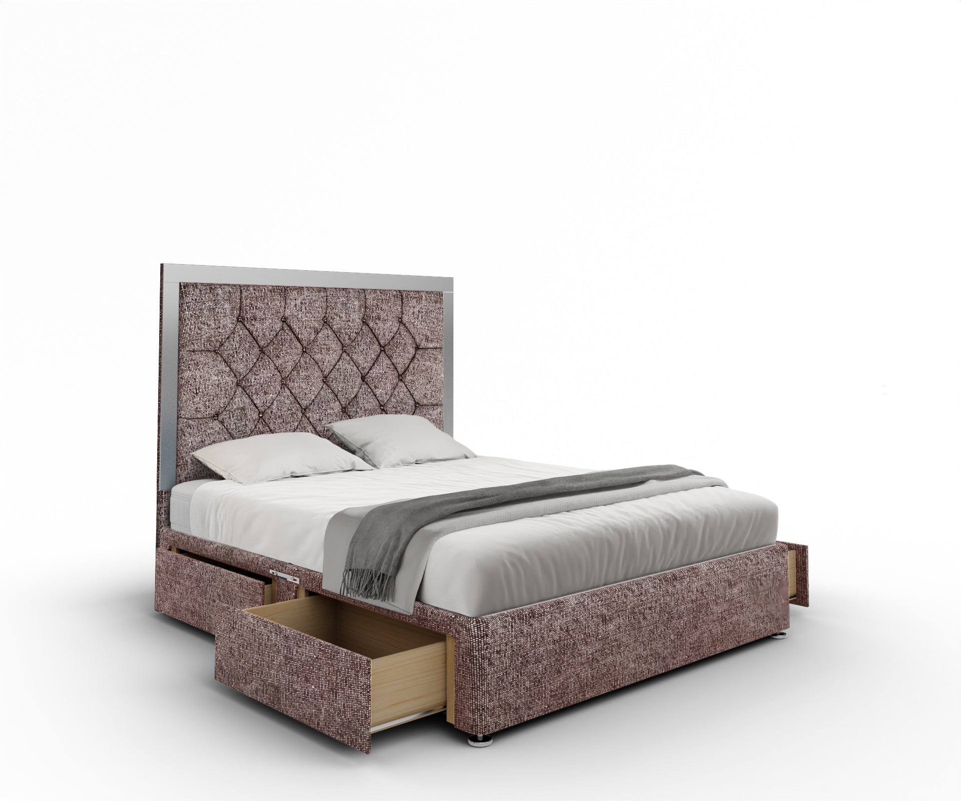 Chesterfield Mirrored Divan Bed Set
