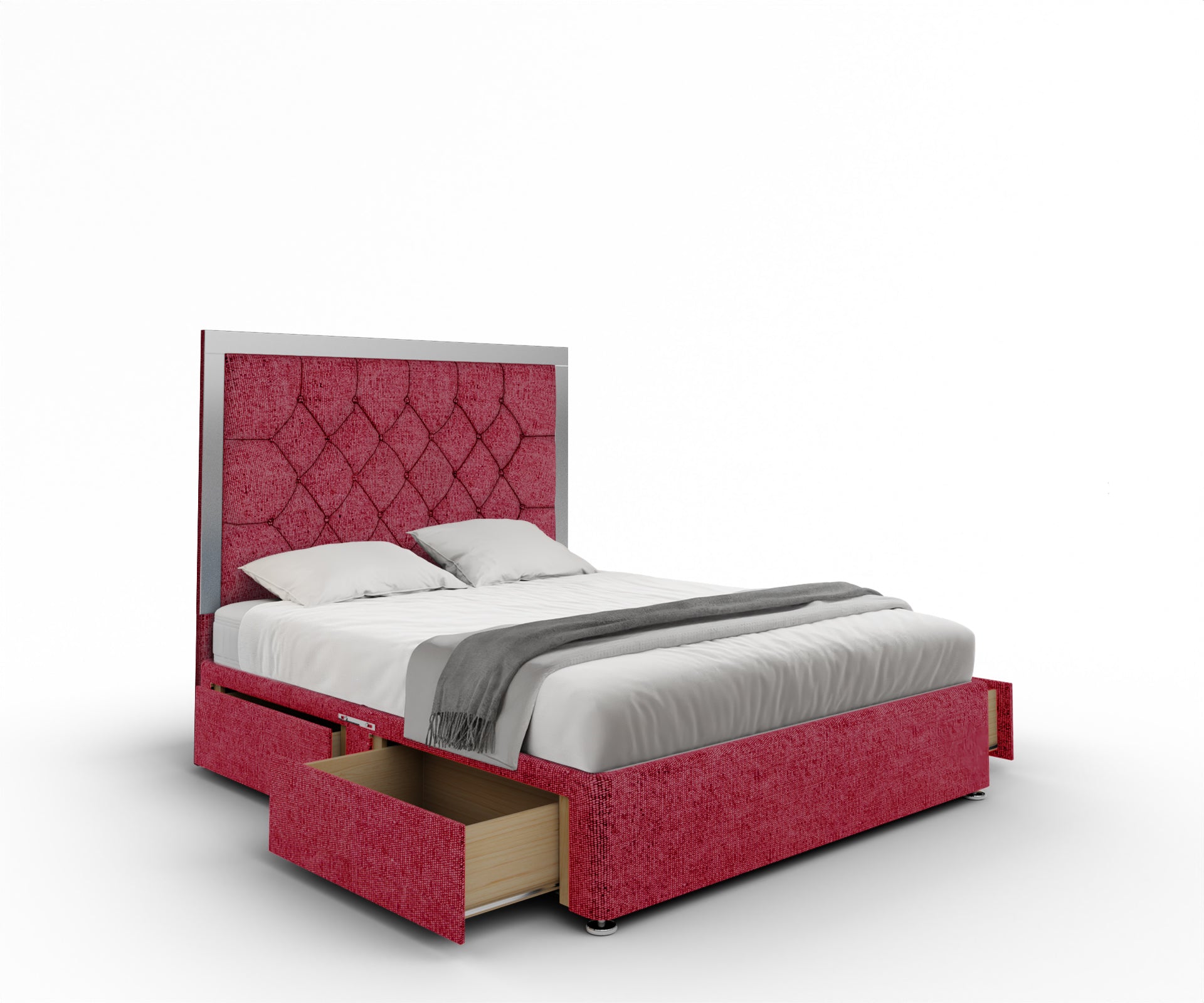 Chesterfield Mirrored Divan Bed Set