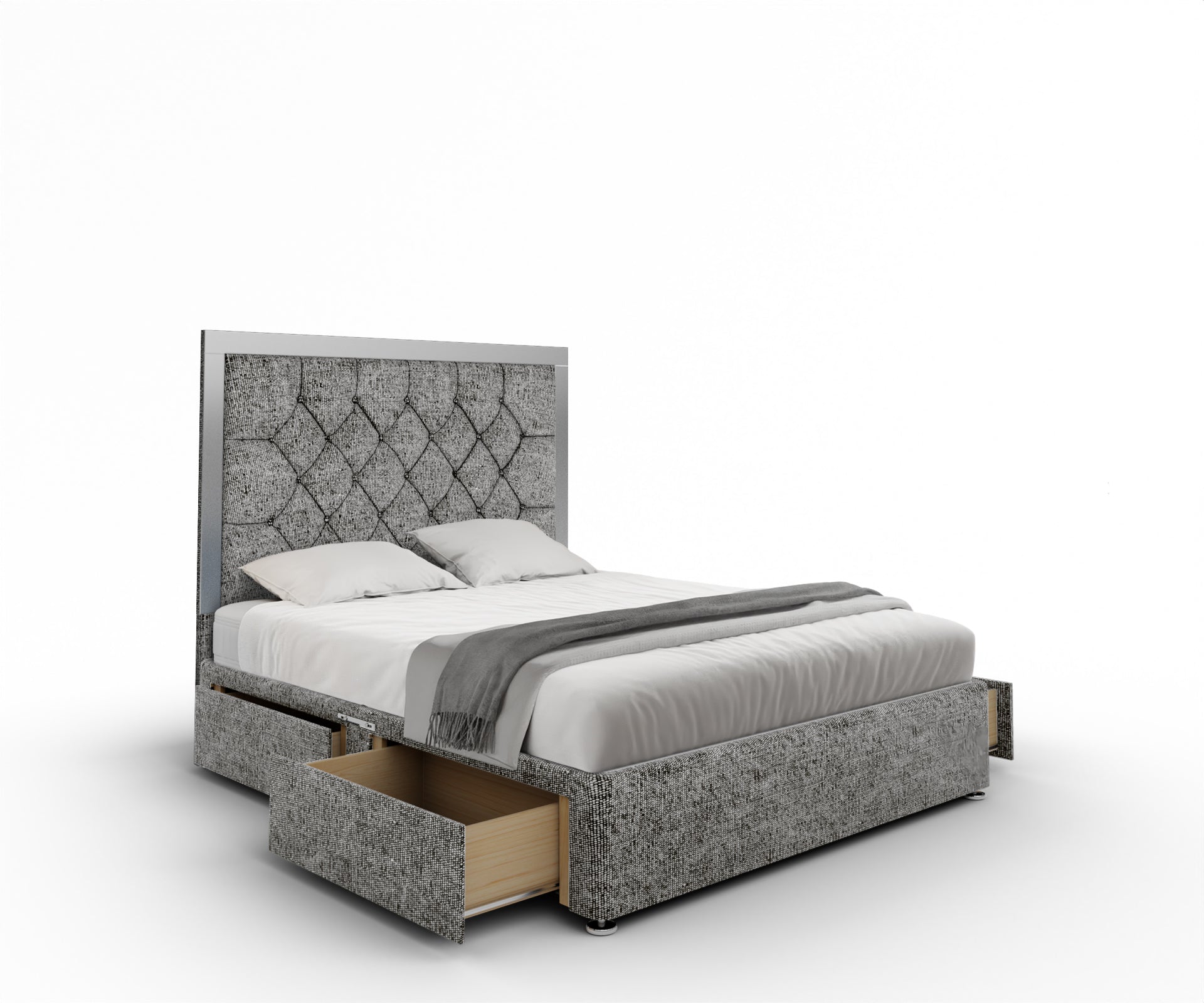 Chesterfield Mirrored Divan Bed Set