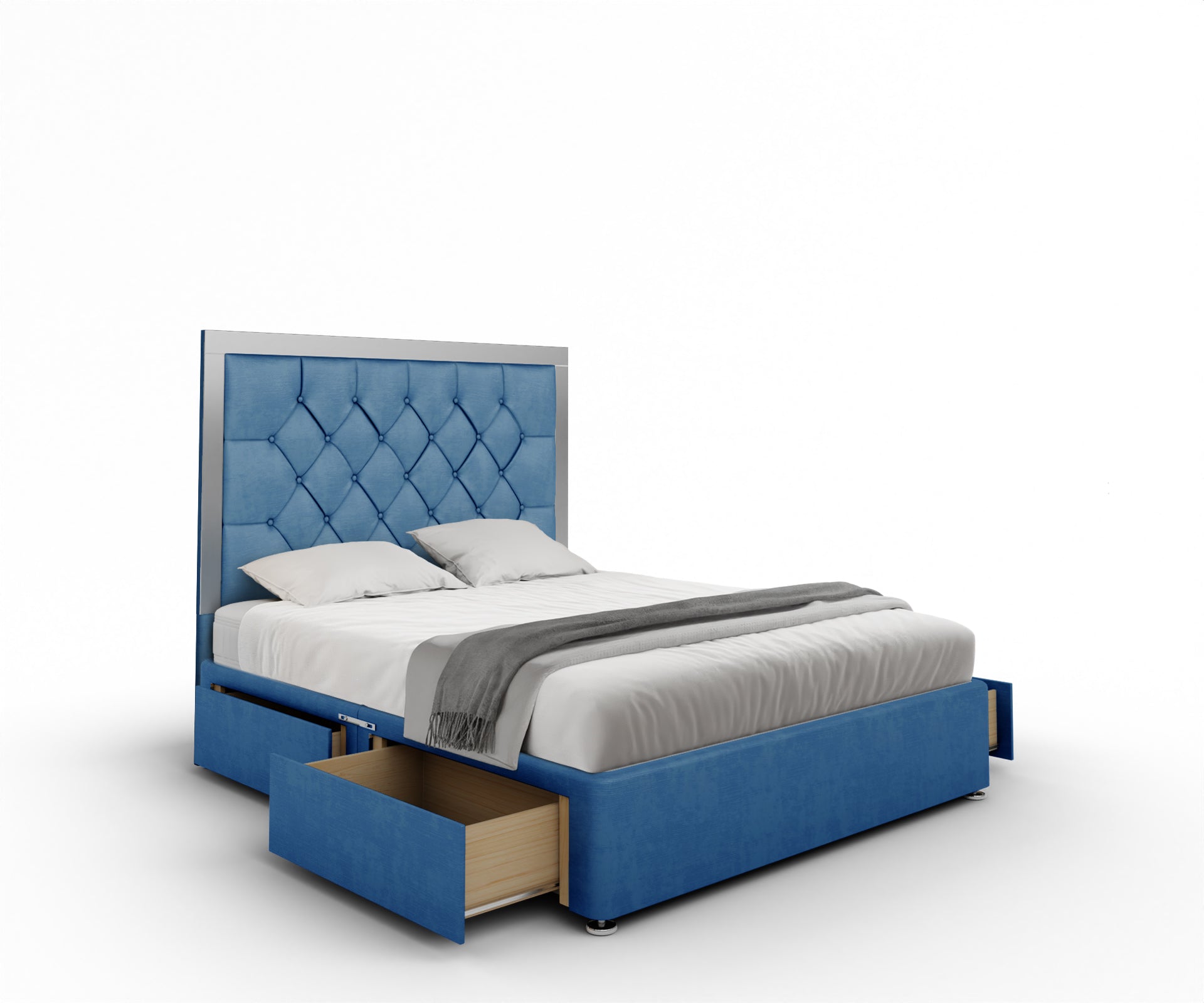 Chesterfield Mirrored Divan Bed Set
