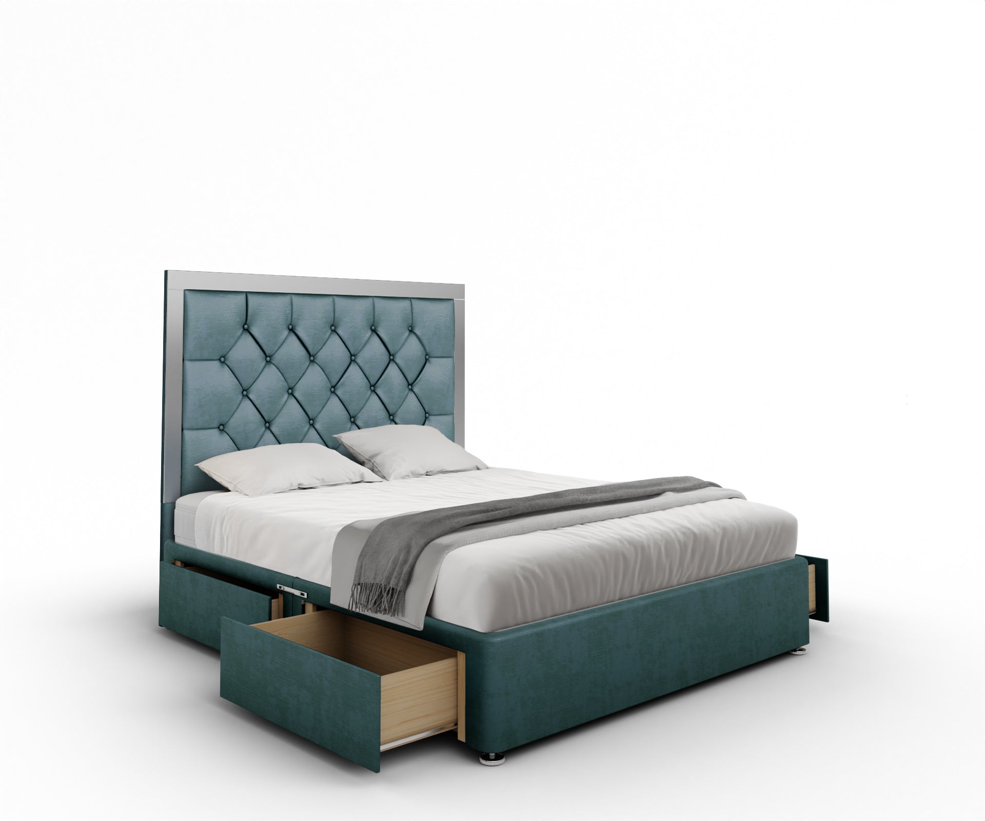 Chesterfield Mirrored Divan Bed Set