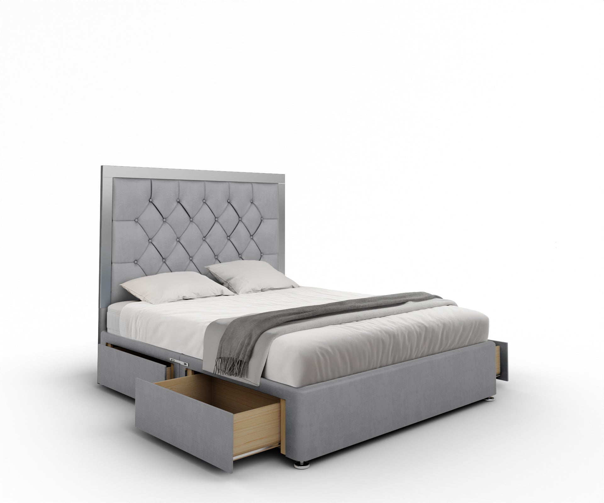 Chesterfield Mirrored Divan Bed Set
