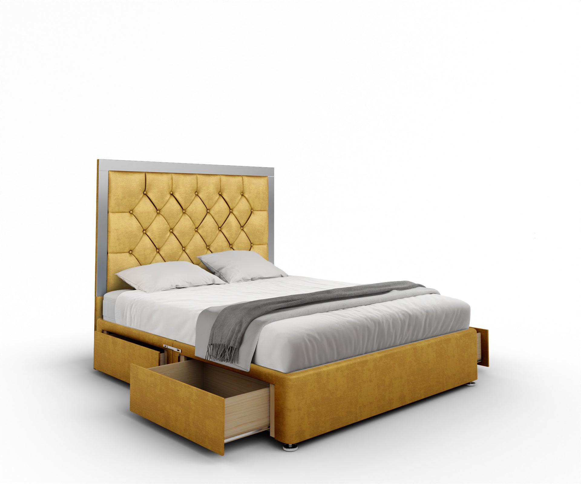 Chesterfield Mirrored Divan Bed Set