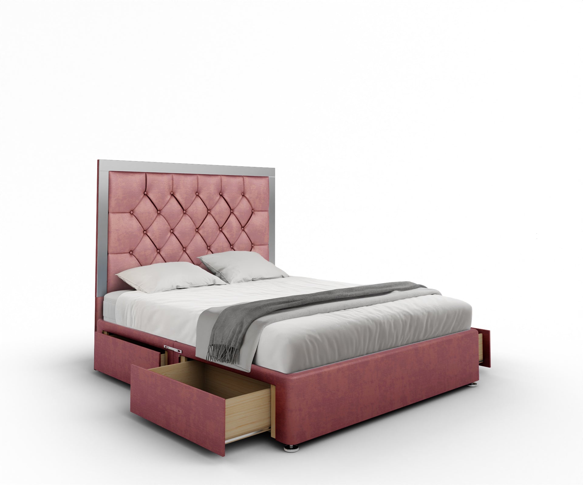 Chesterfield Mirrored Divan Bed Set