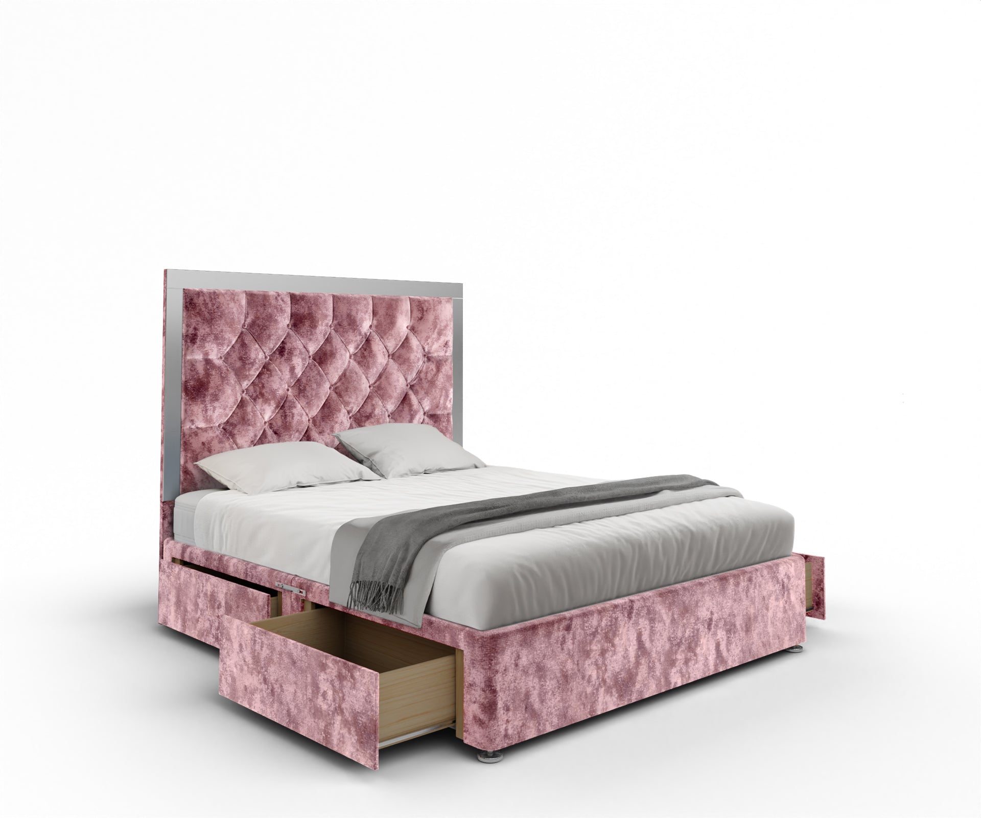 Chesterfield Mirrored Divan Bed Set