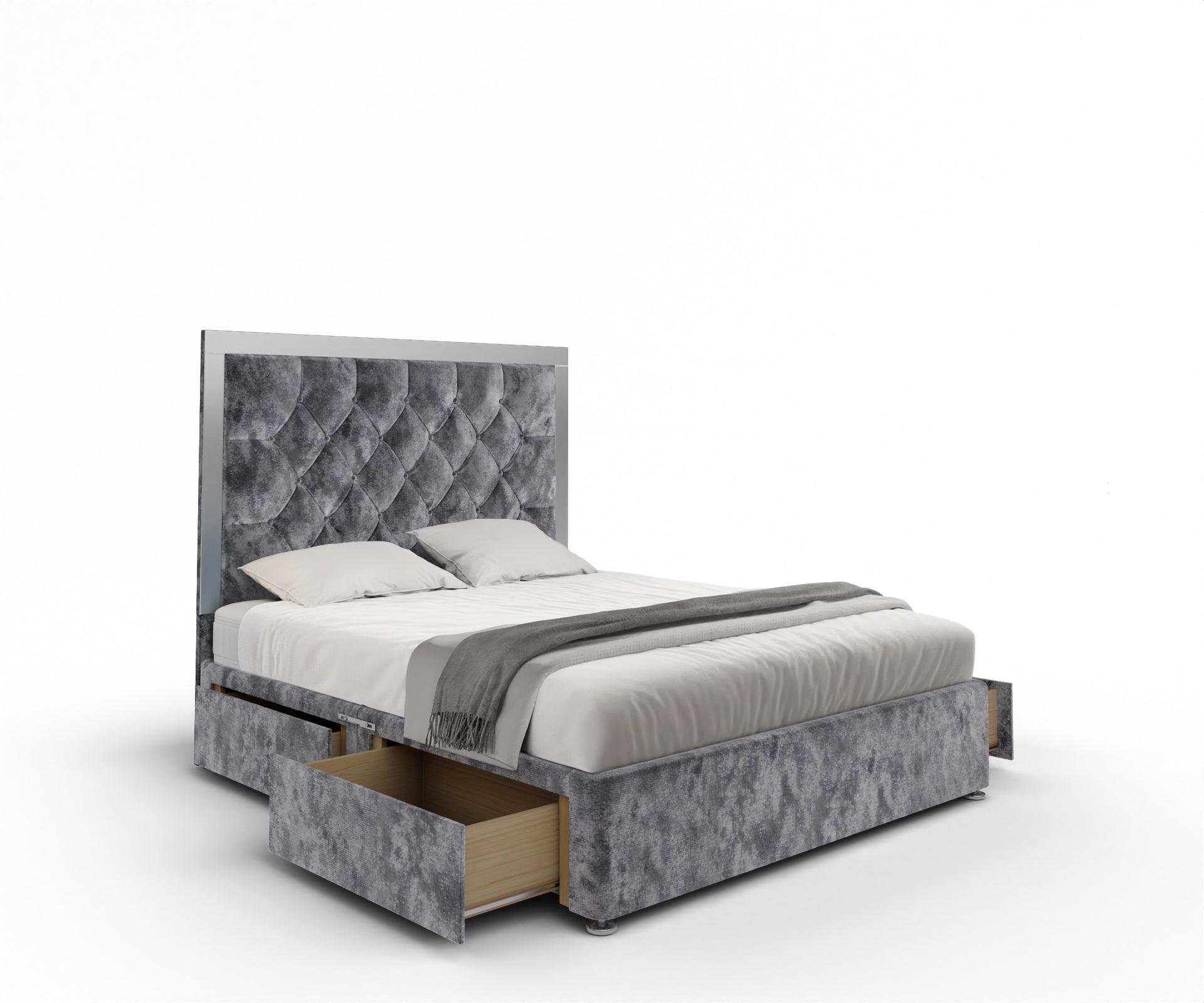 Chesterfield Mirrored Divan Bed Set