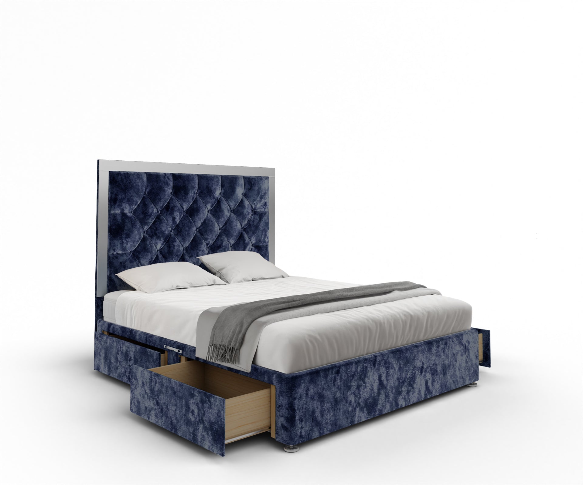 Chesterfield Mirrored Divan Bed Set