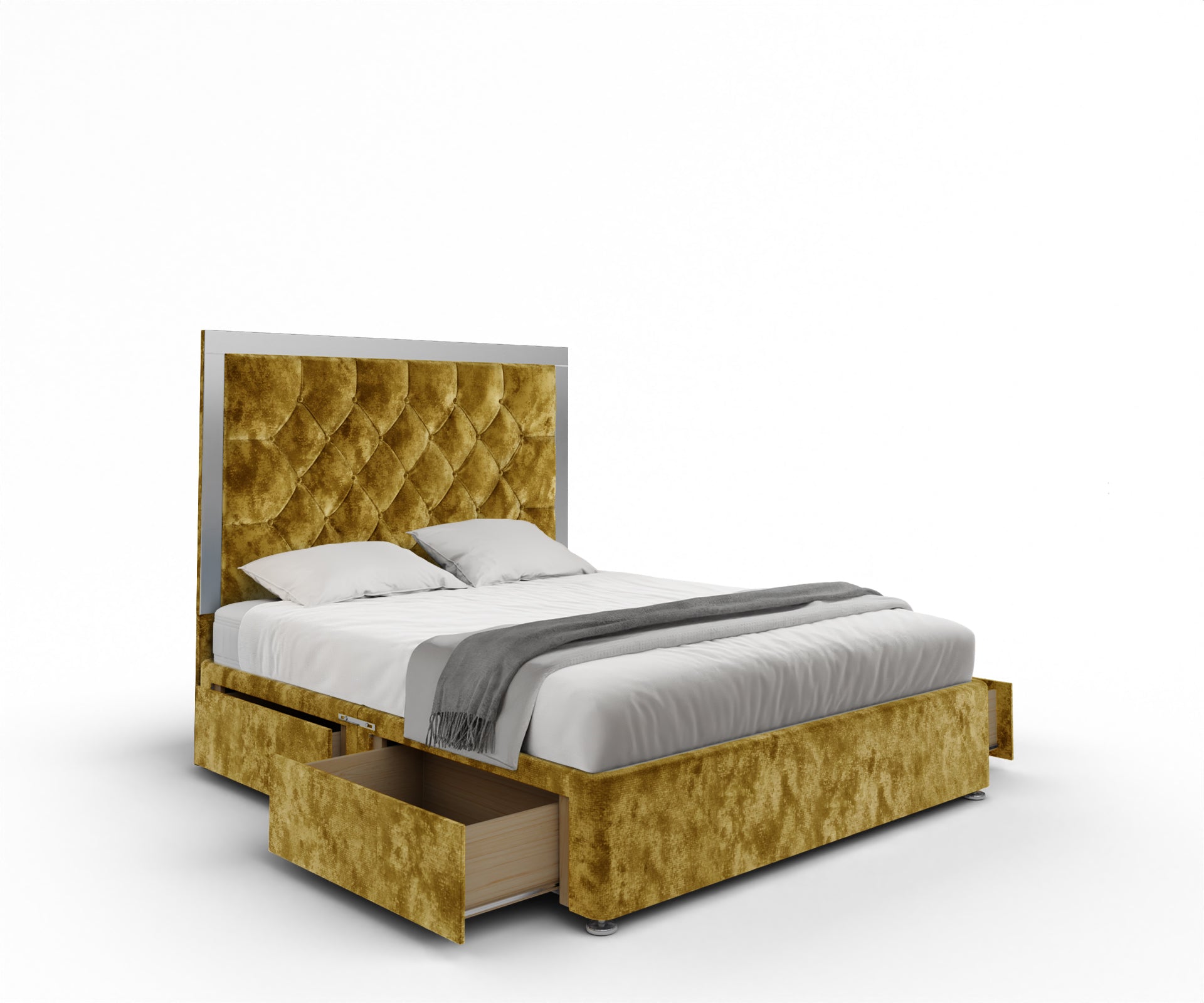 Chesterfield Mirrored Divan Bed Set