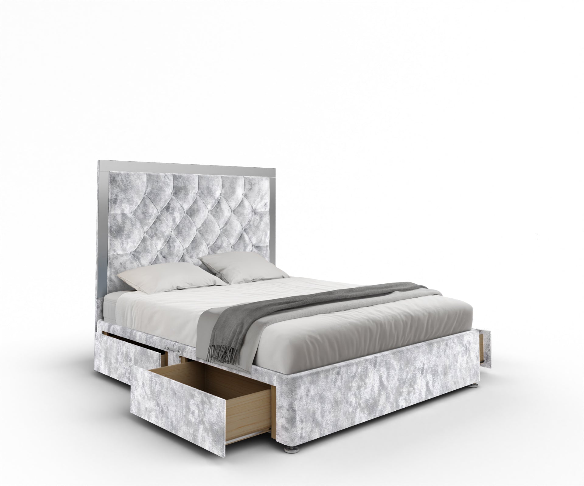 Chesterfield Mirrored Divan Bed Set