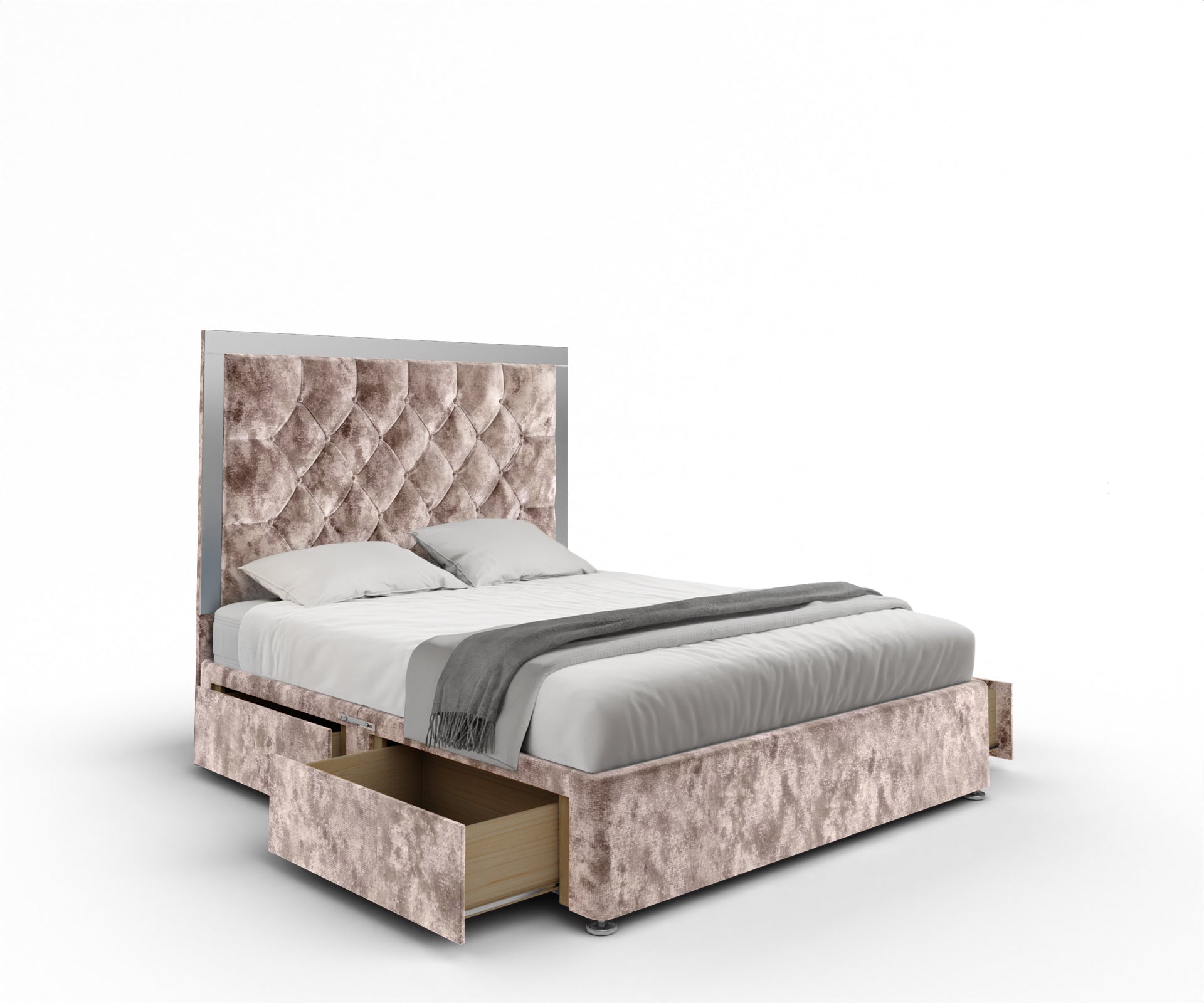 Chesterfield Mirrored Divan Bed Set