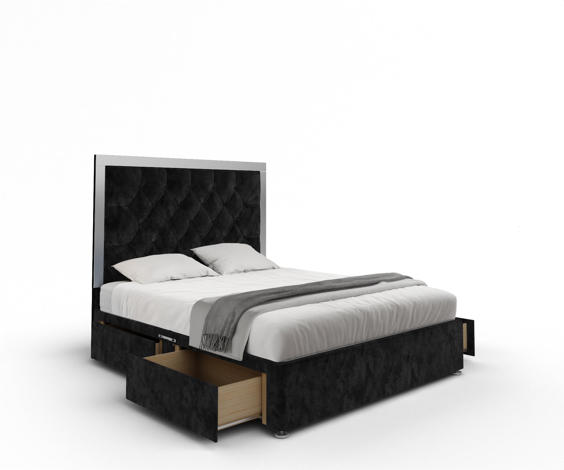 Chesterfield Mirrored Divan Bed Set