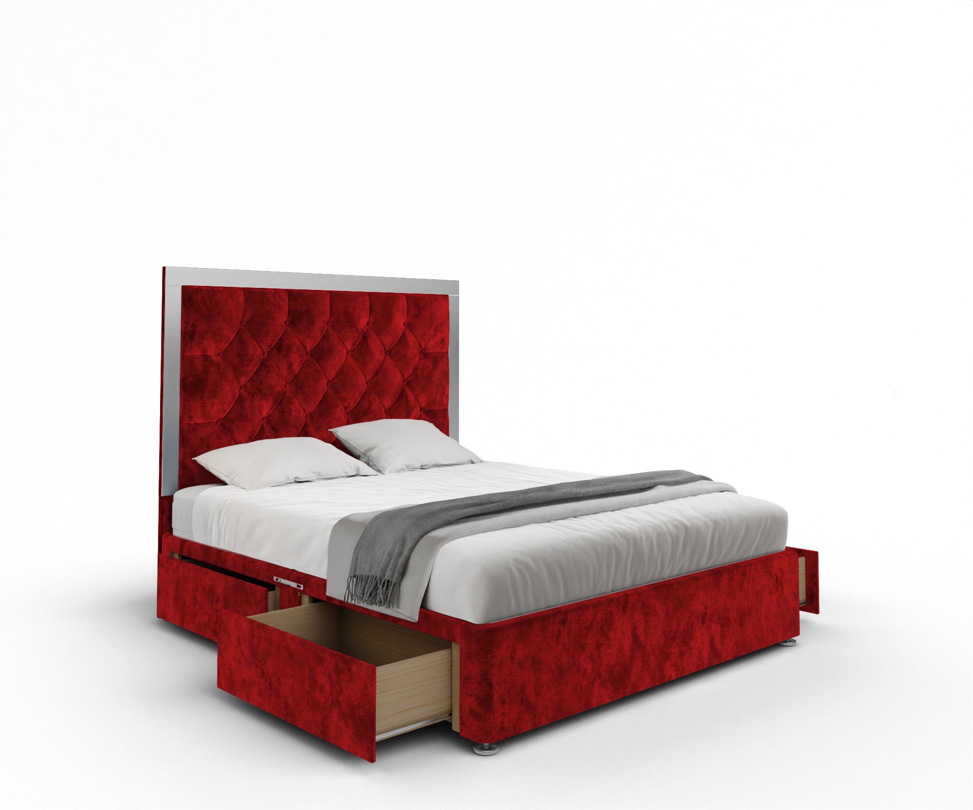 Chesterfield Mirrored Divan Bed Set