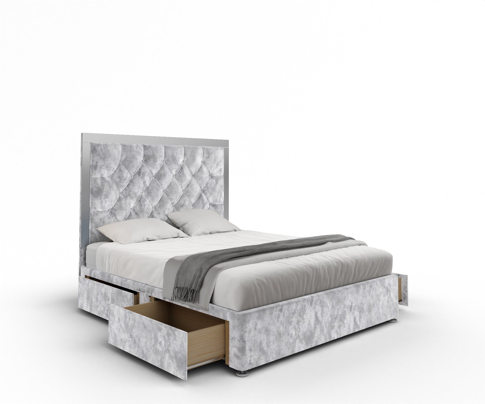 Chesterfield Mirrored Divan Bed Set