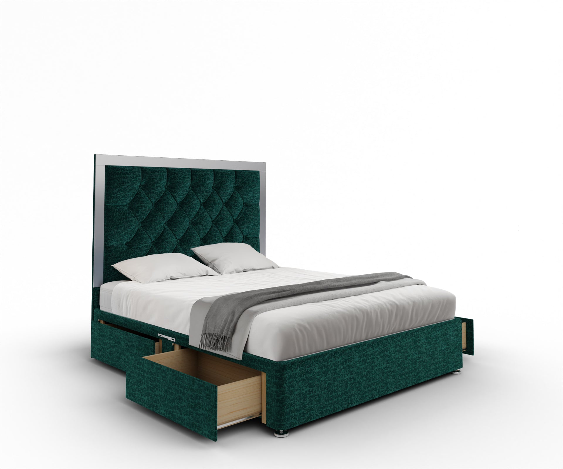 Chesterfield Mirrored Divan Bed Set