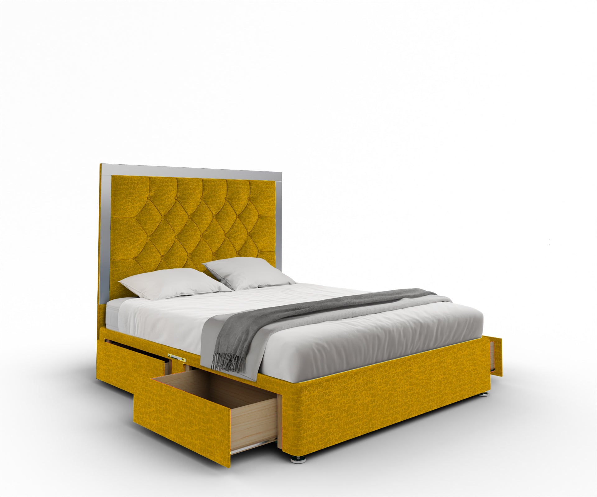 Chesterfield Mirrored Divan Bed Set