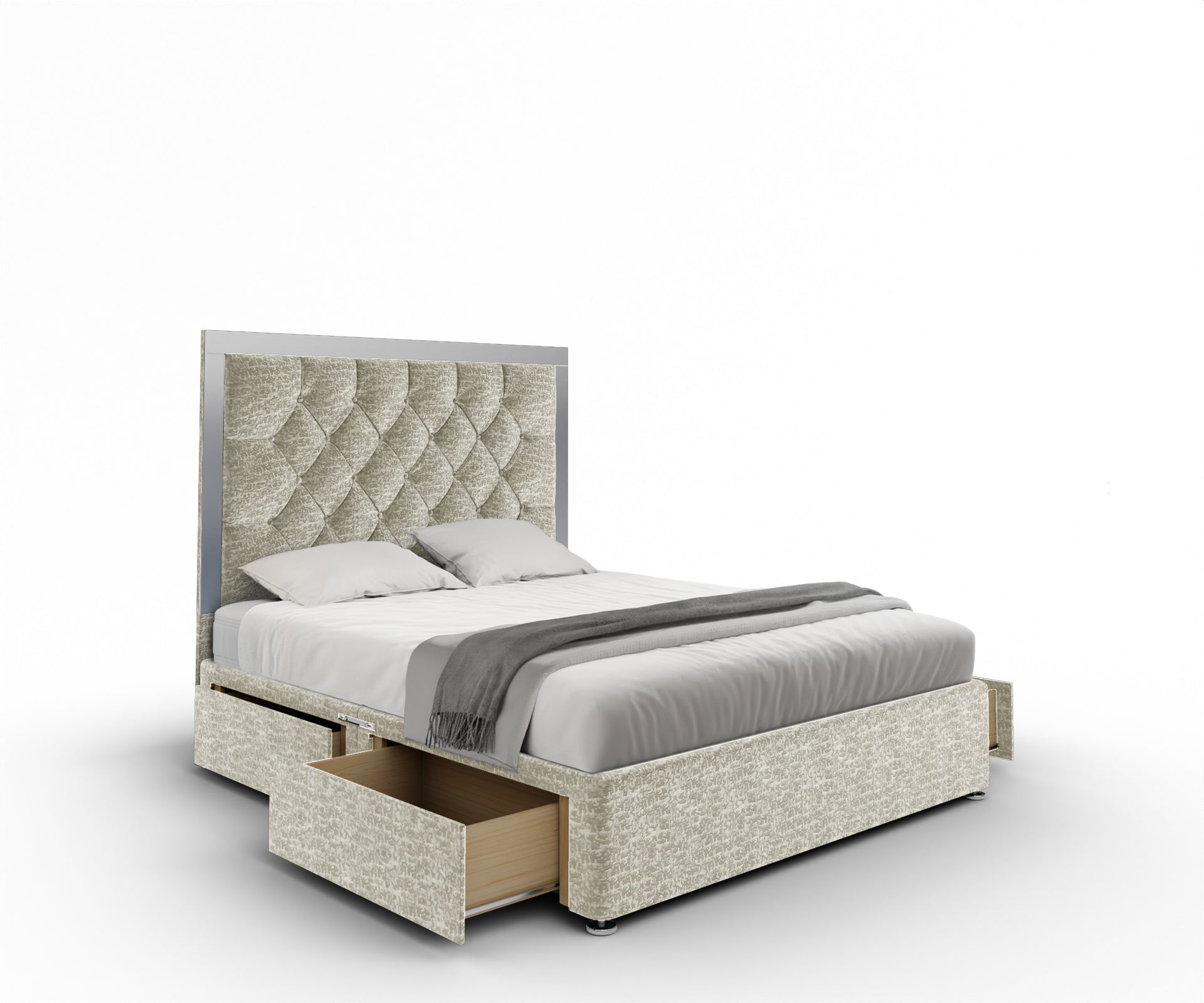 Chesterfield Mirrored Divan Bed Set