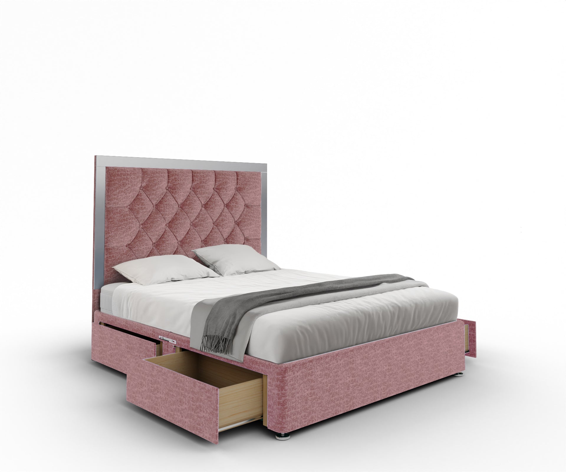 Chesterfield Mirrored Divan Bed Set