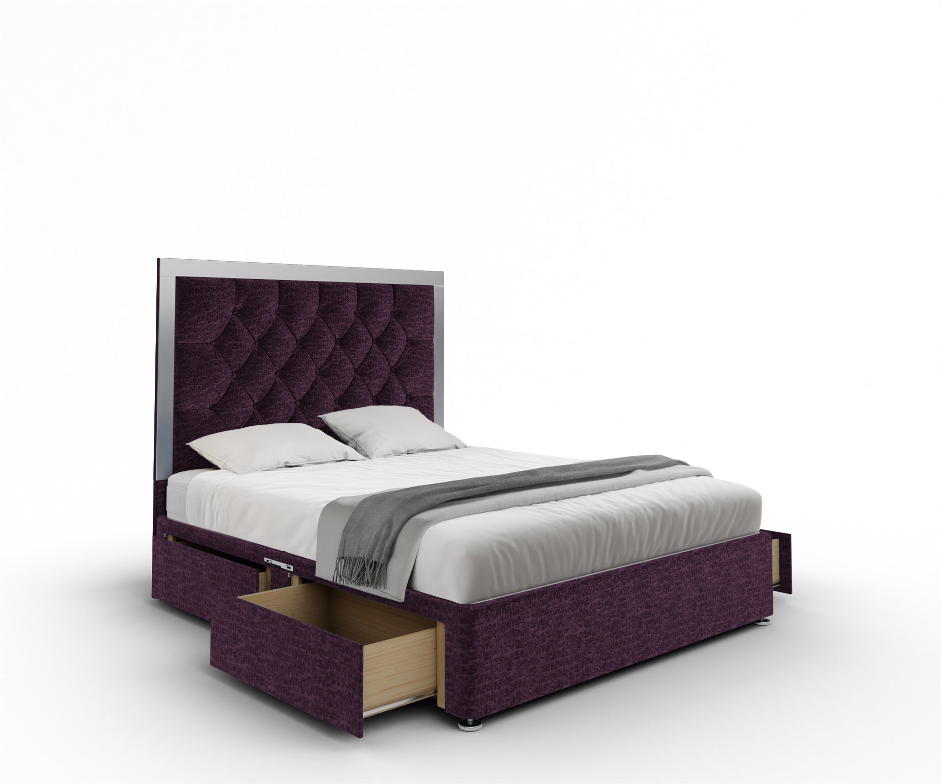 Chesterfield Mirrored Divan Bed Set