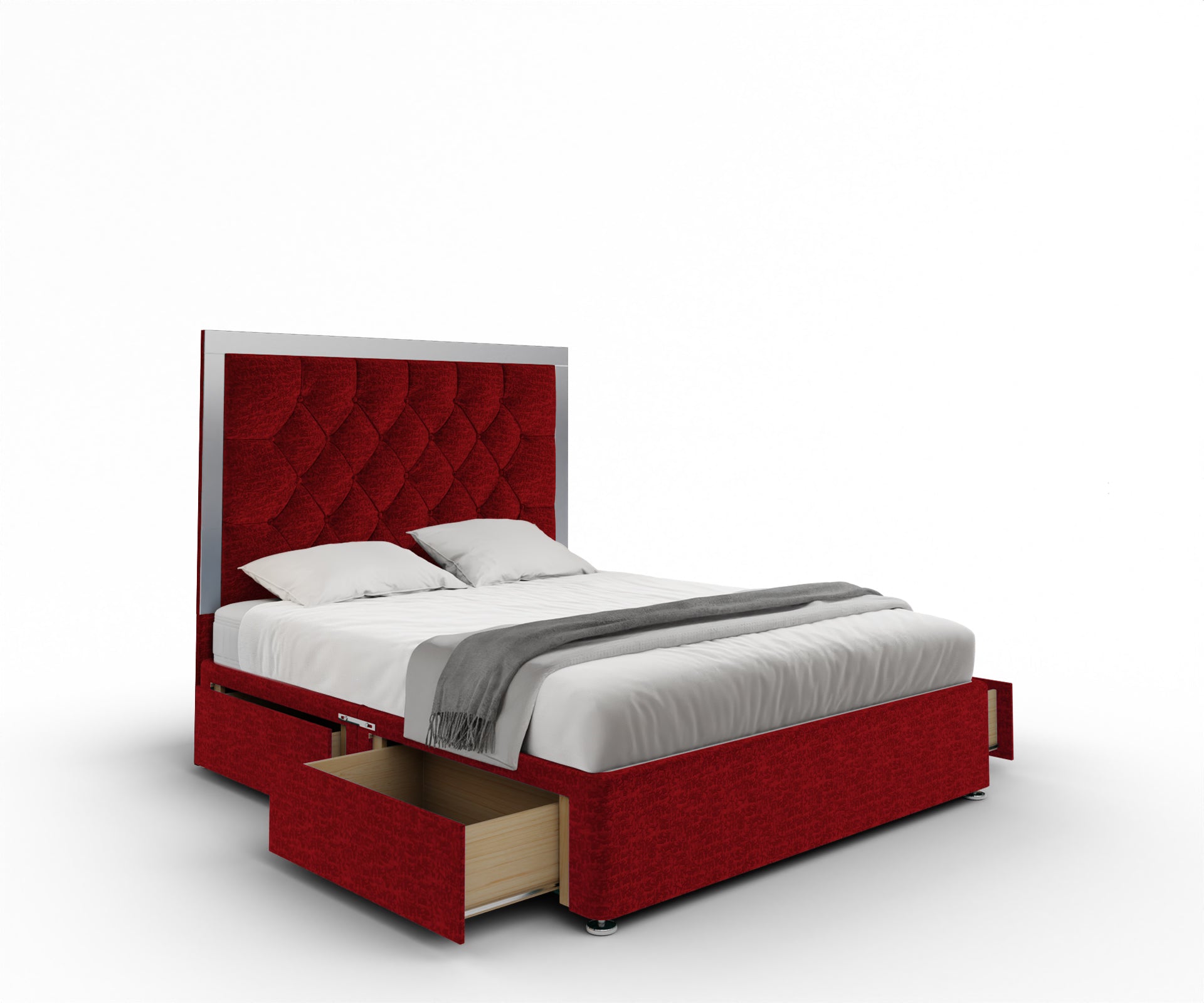 Chesterfield Mirrored Divan Bed Set