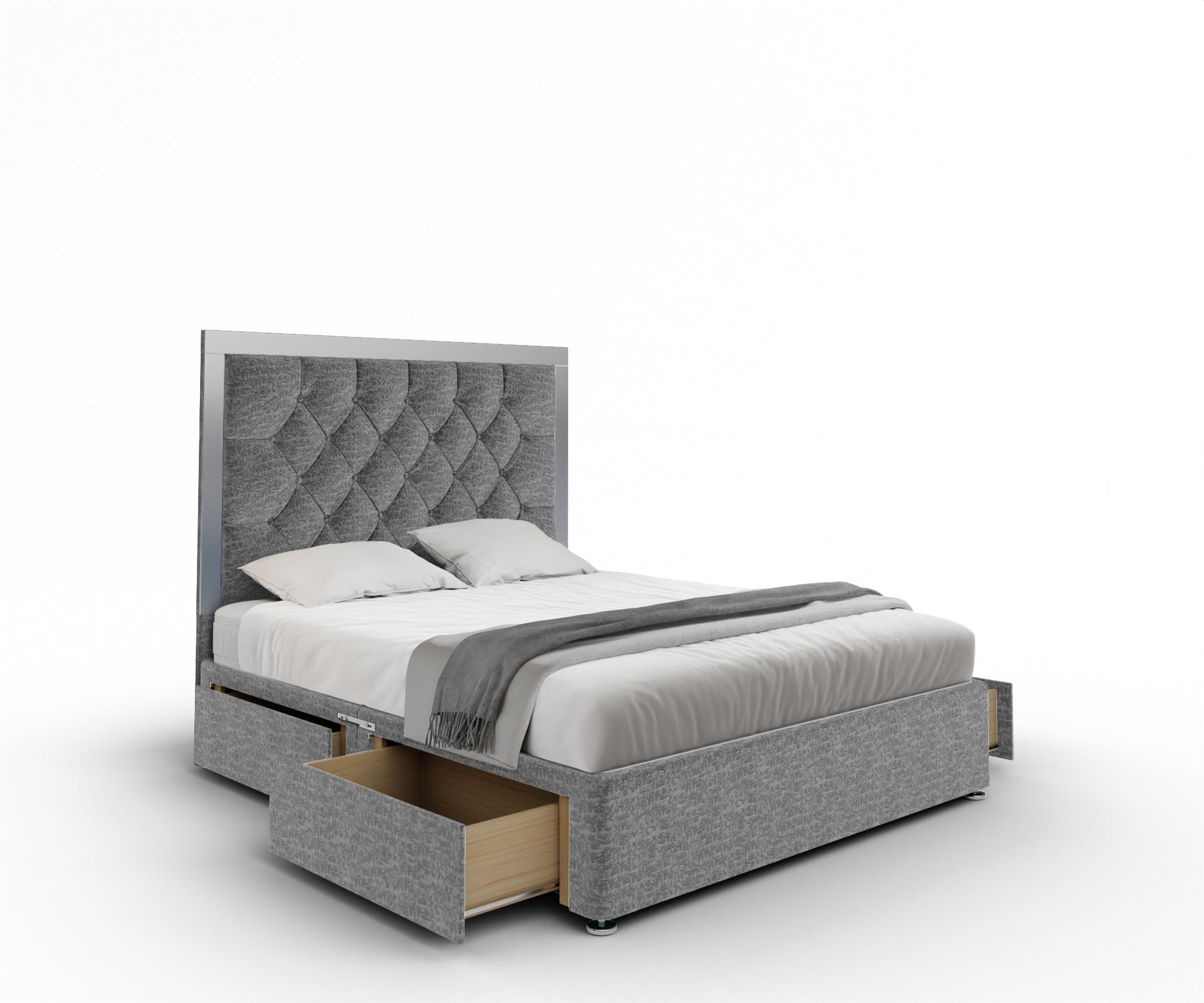 Chesterfield Mirrored Divan Bed Set
