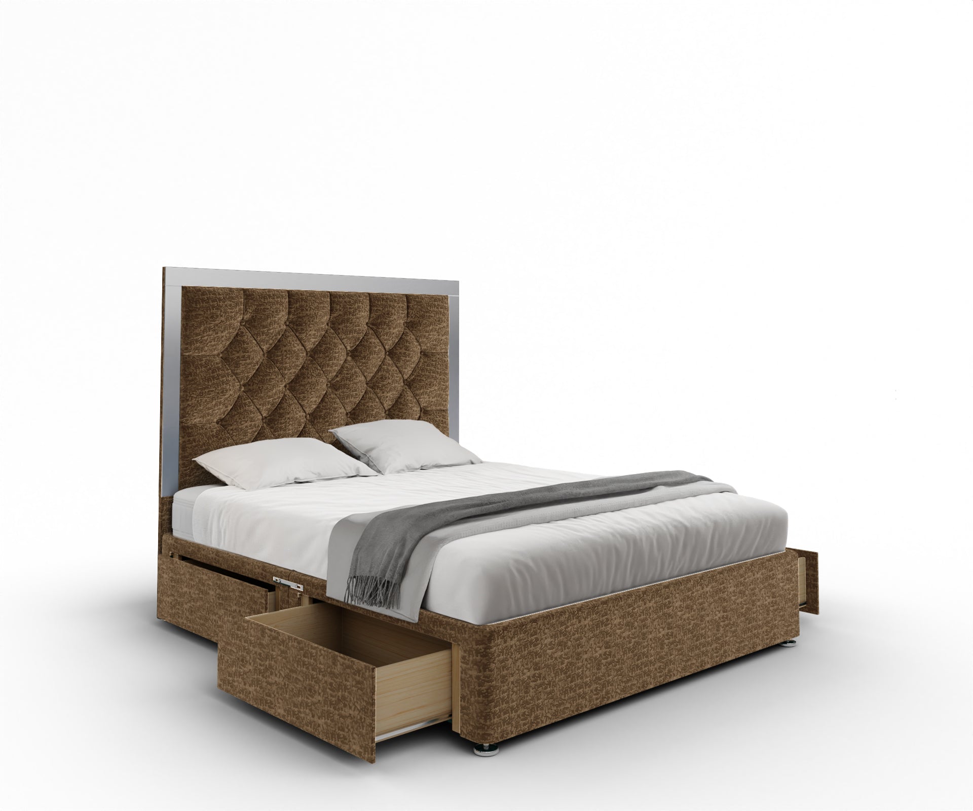 Chesterfield Mirrored Divan Bed Set