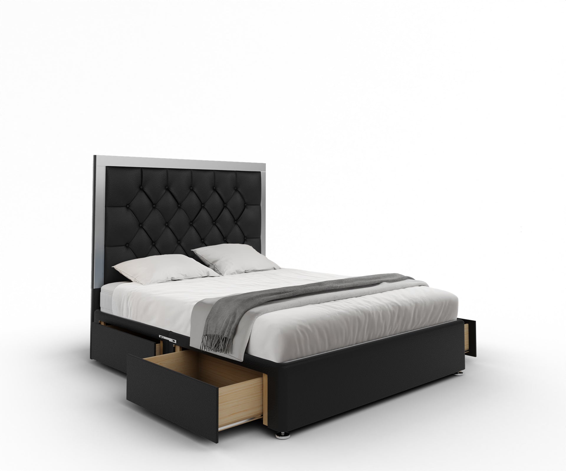 Chesterfield Mirrored Divan Bed Set