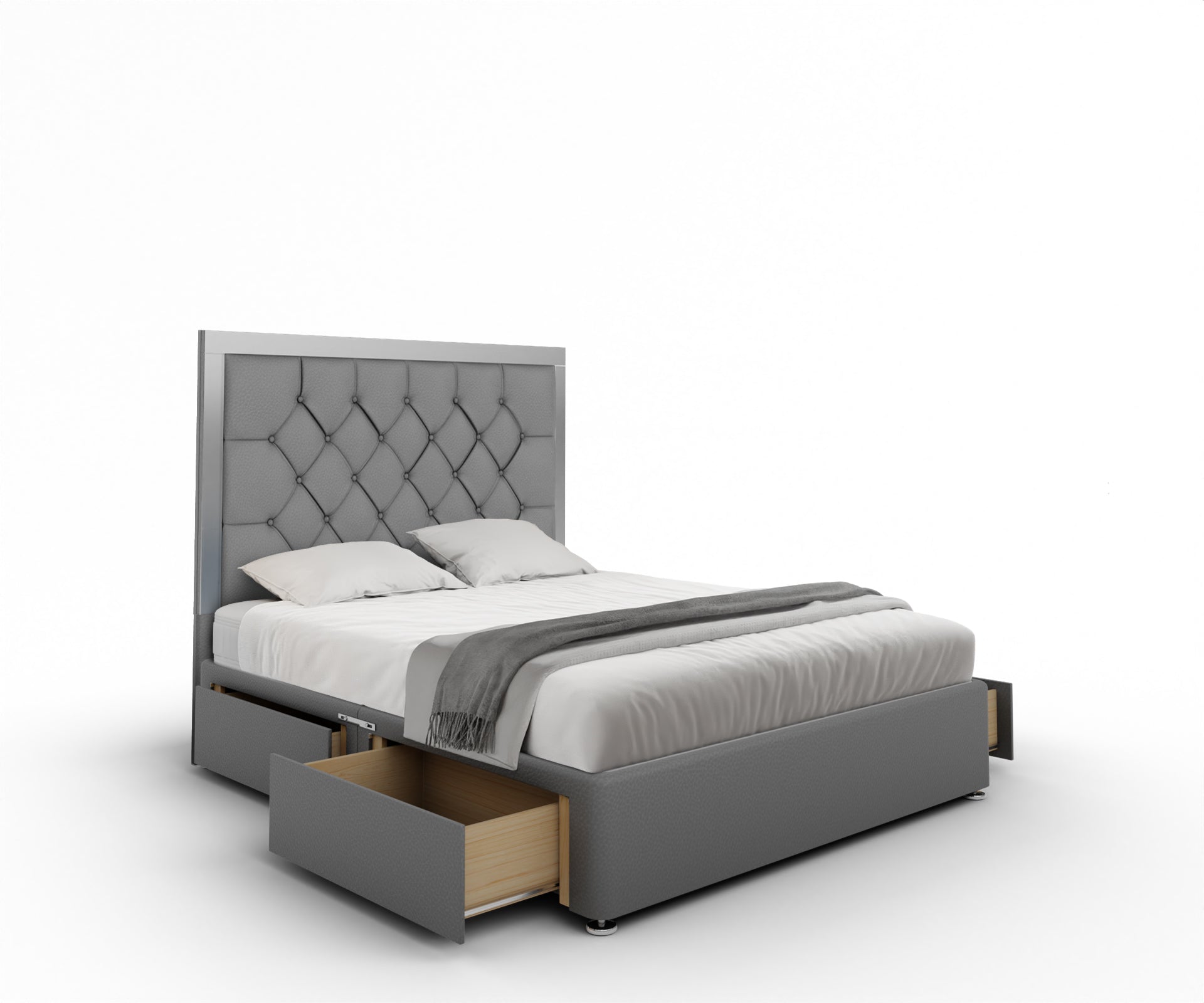 Chesterfield Mirrored Divan Bed Set