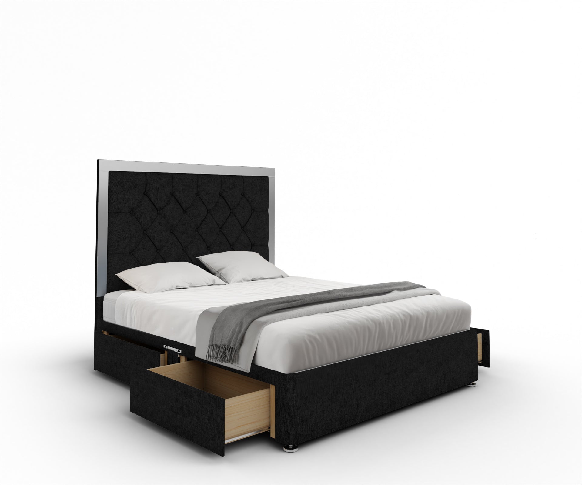 Chesterfield Mirrored Divan Bed Set