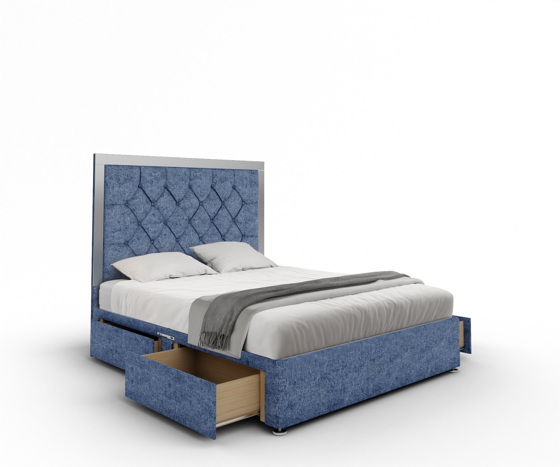 Chesterfield Mirrored Divan Bed Set