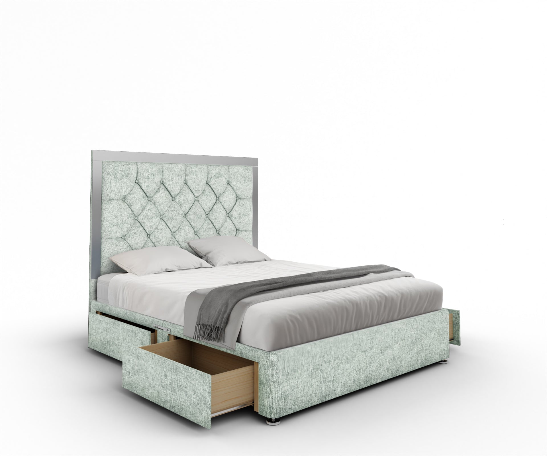Chesterfield Mirrored Divan Bed Set
