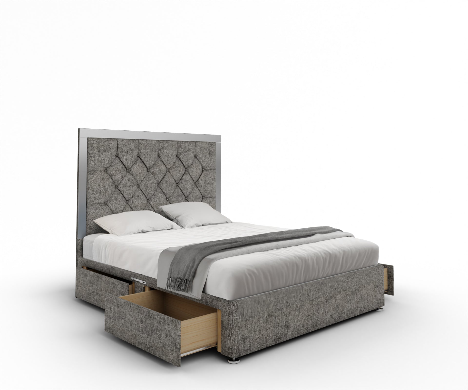 Chesterfield Mirrored Divan Bed Set