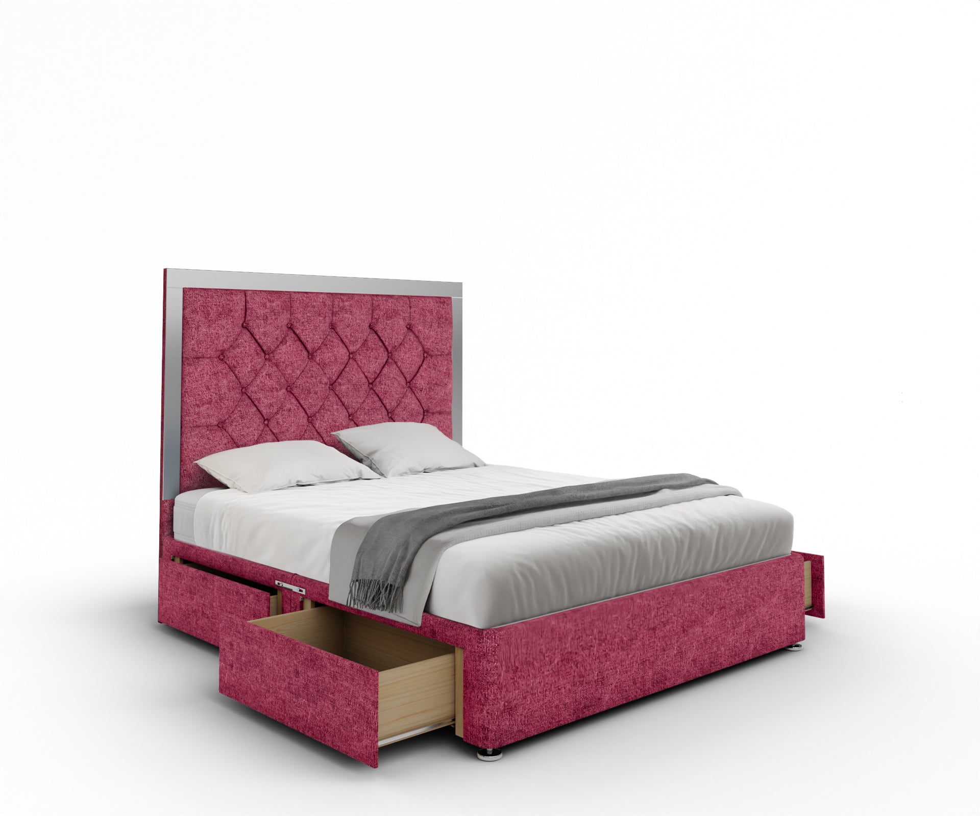 Chesterfield Mirrored Divan Bed Set