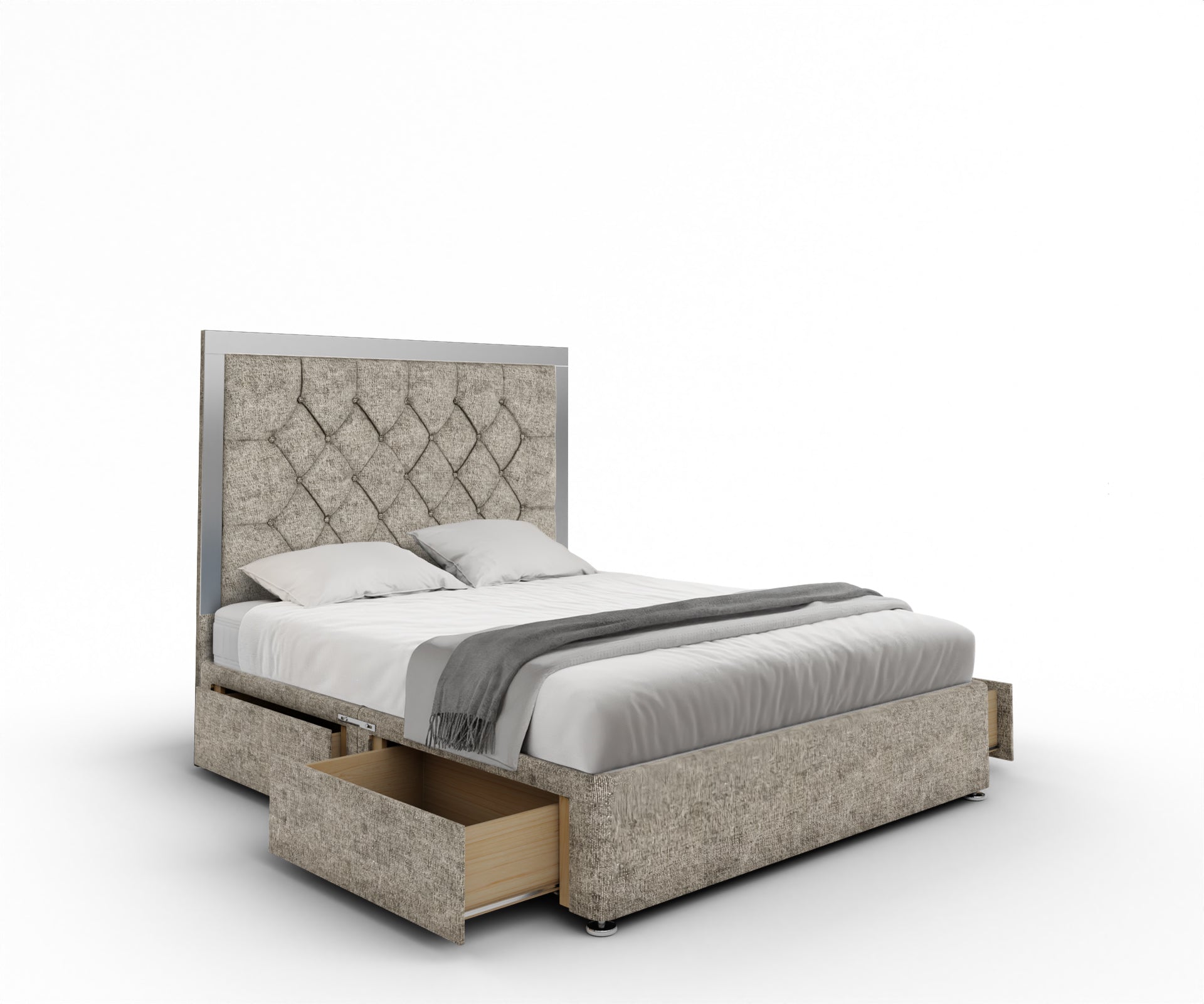 Chesterfield Mirrored Divan Bed Set