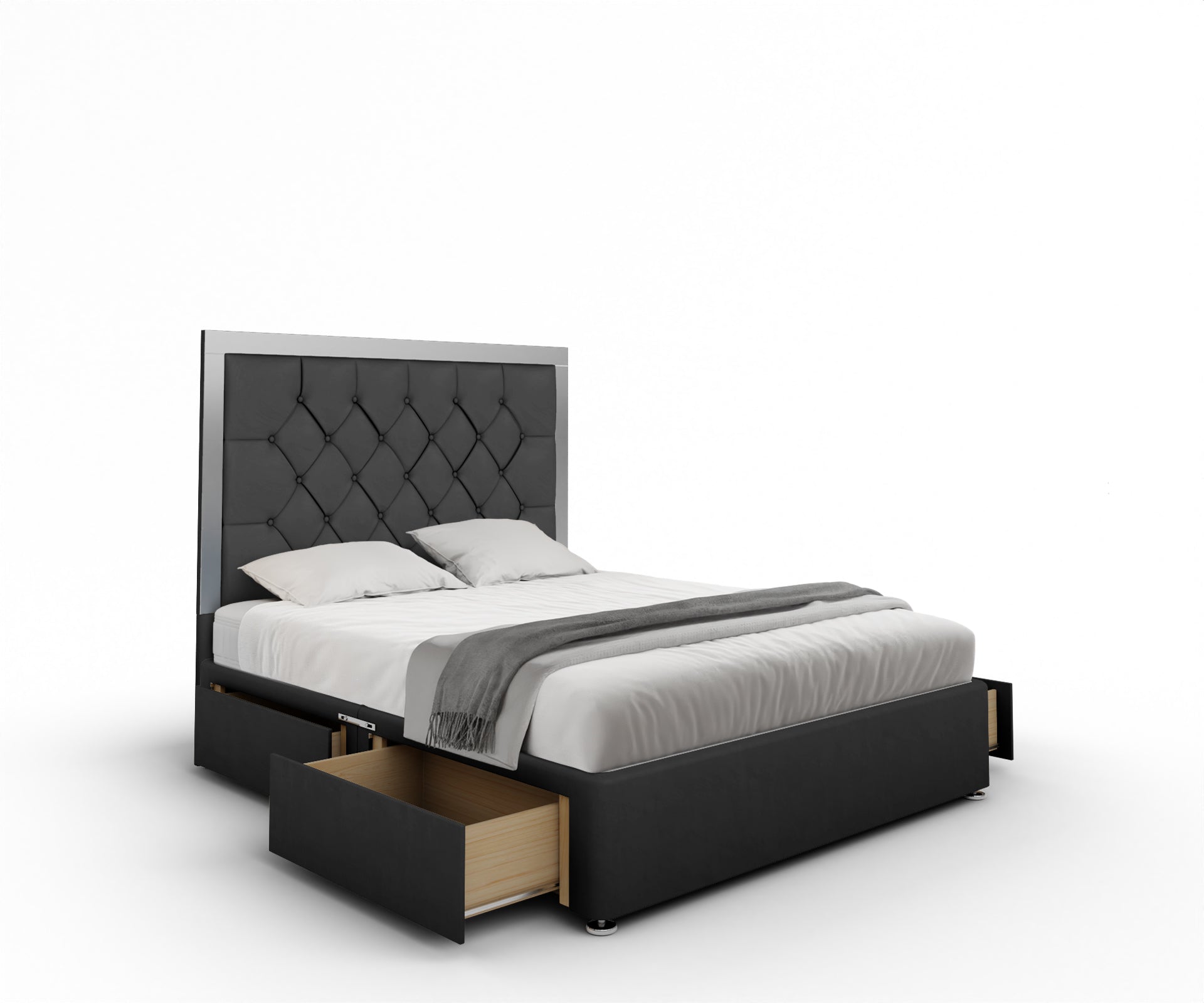 Chesterfield Mirrored Divan Bed Set