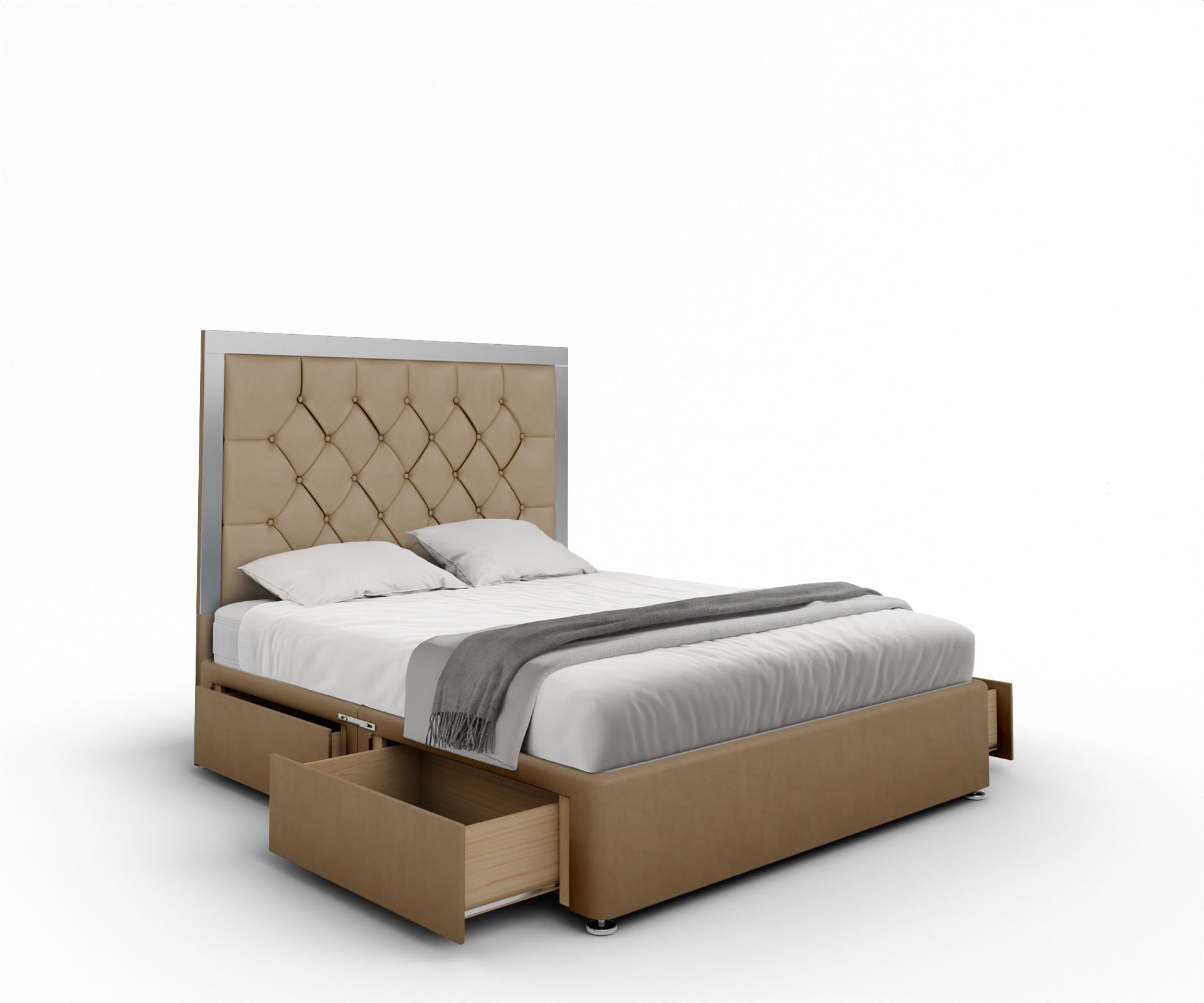 Chesterfield Mirrored Divan Bed Set