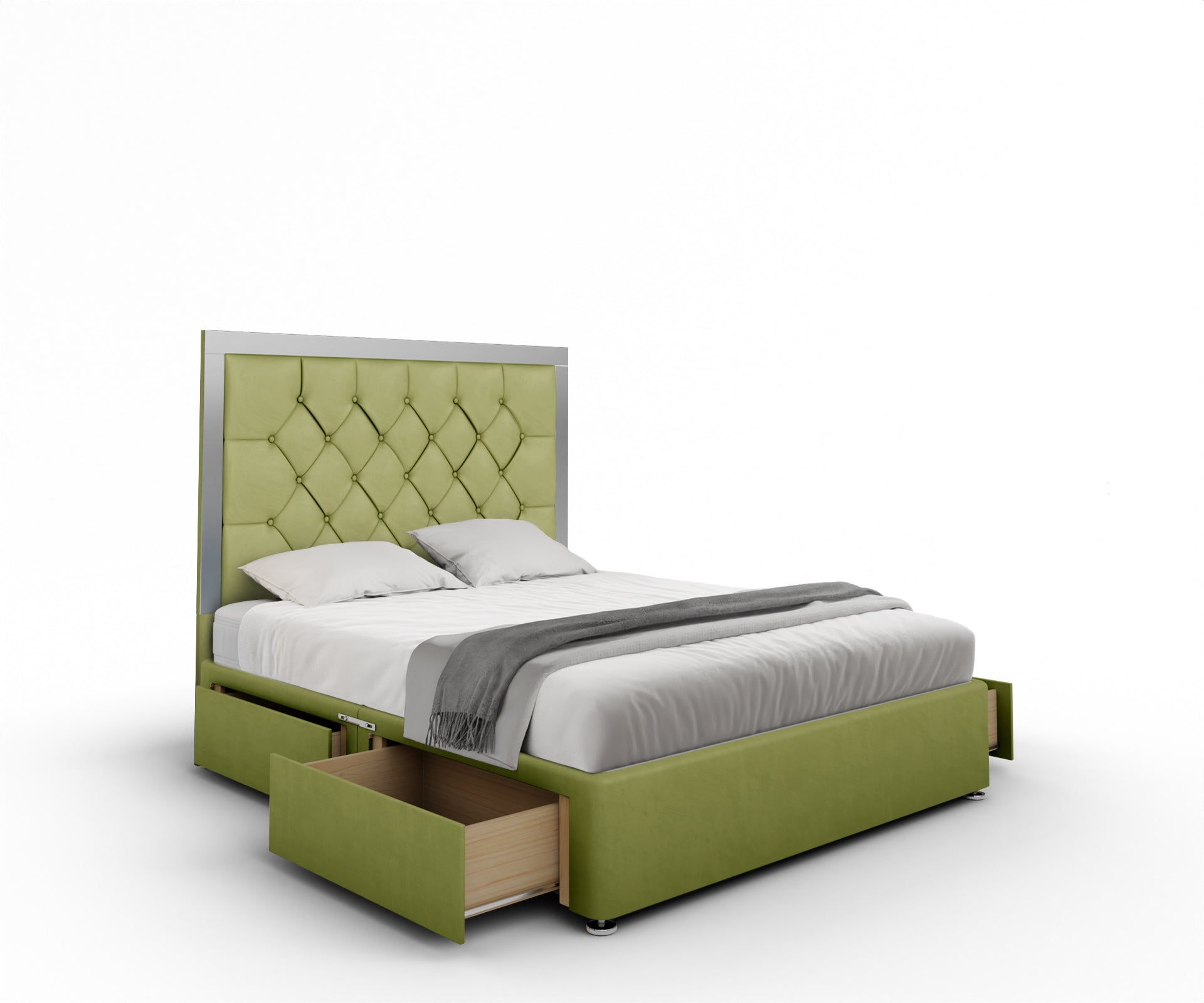 Chesterfield Mirrored Divan Bed Set