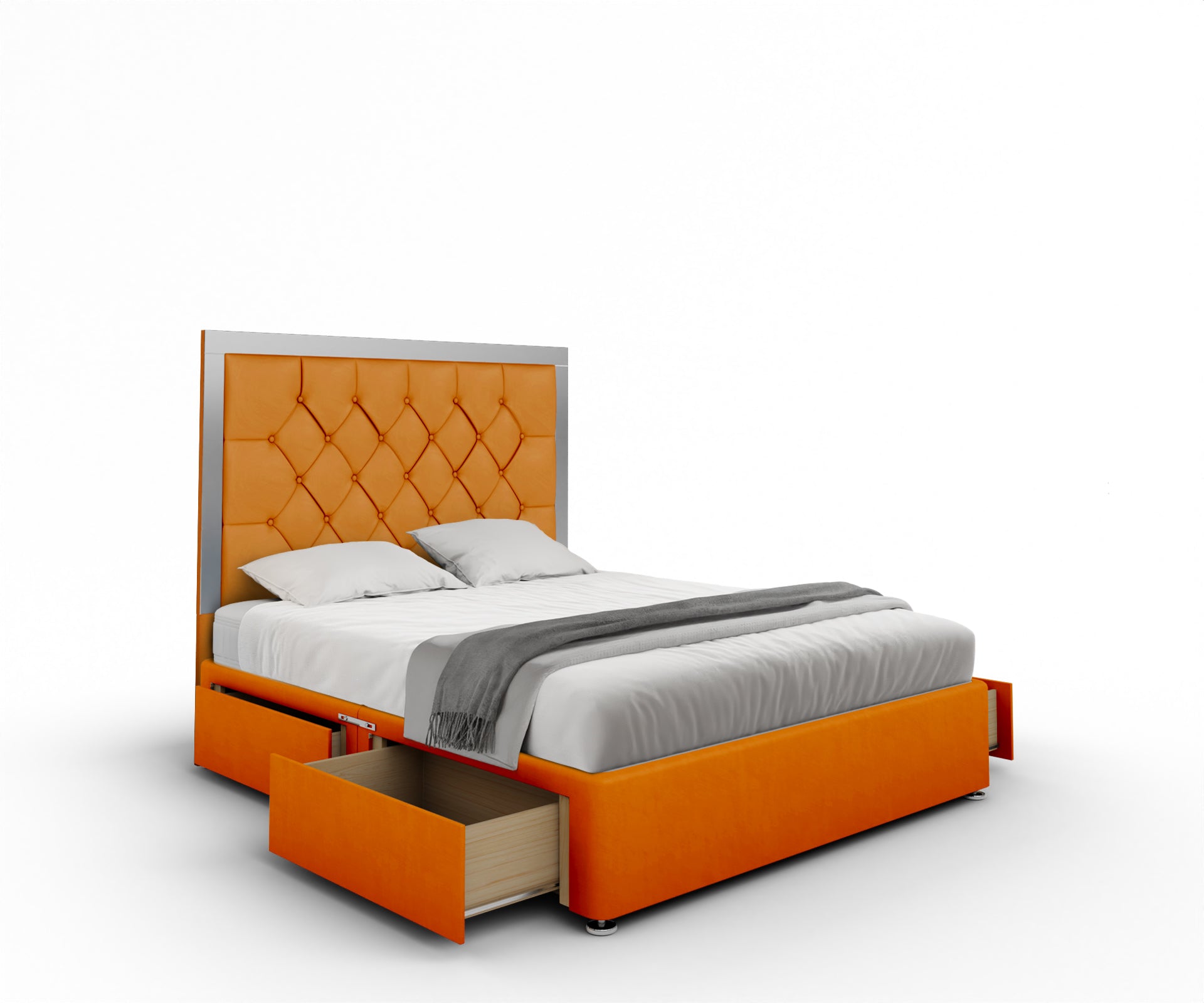 Chesterfield Mirrored Divan Bed Set