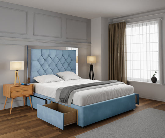 Chesterfield Mirrored Divan Bed Set