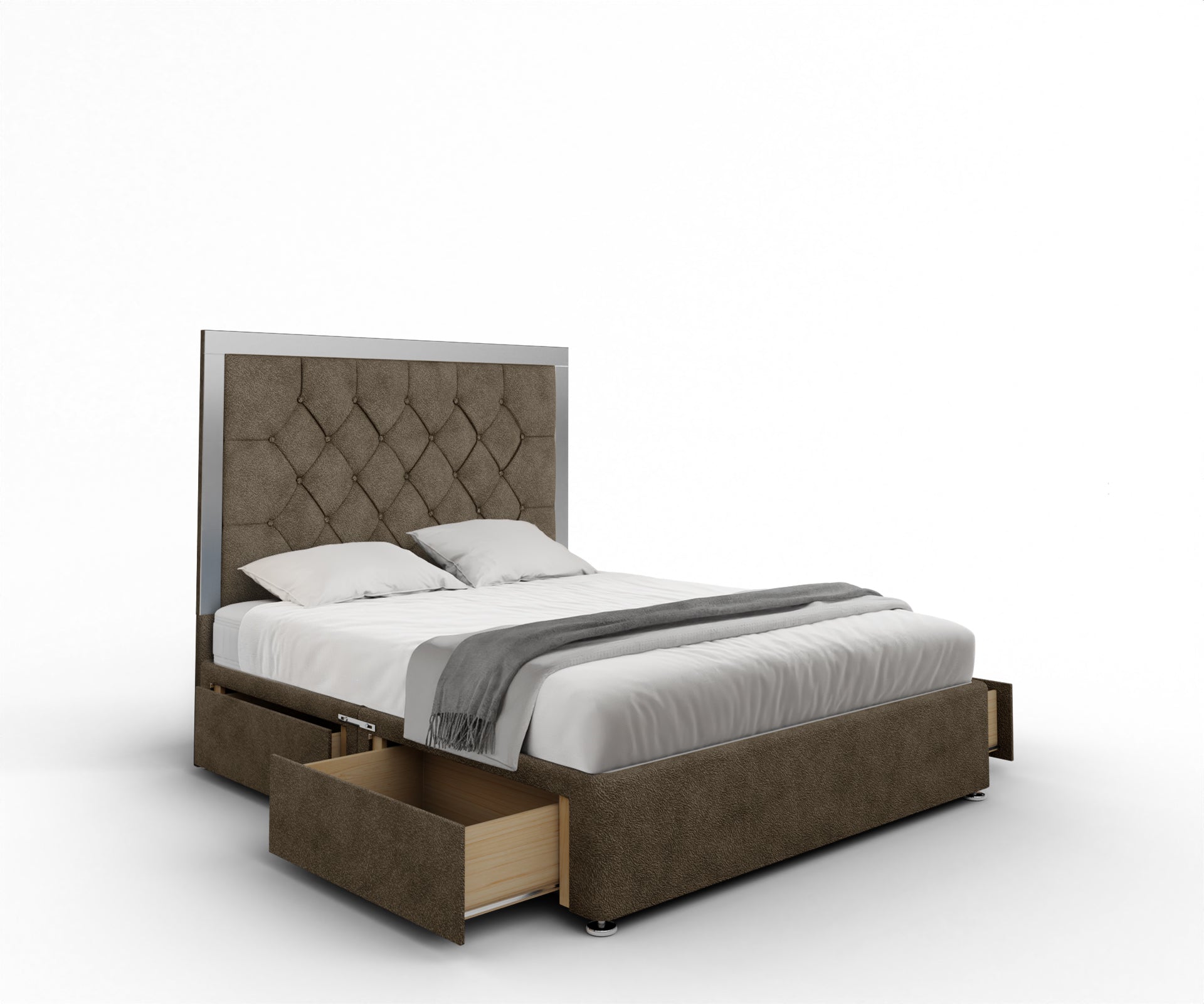 Chesterfield Mirrored Divan Bed Set