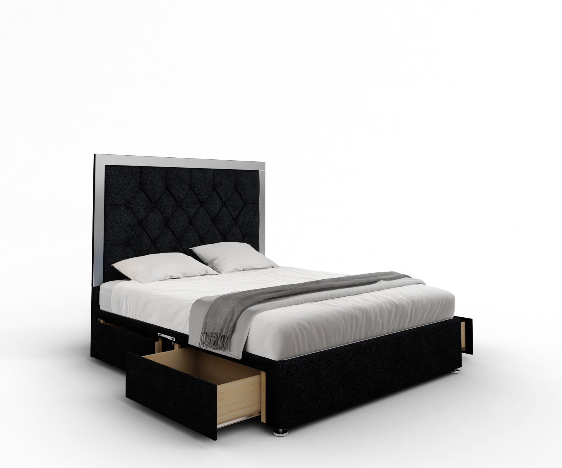 Chesterfield Mirrored Divan Bed Set