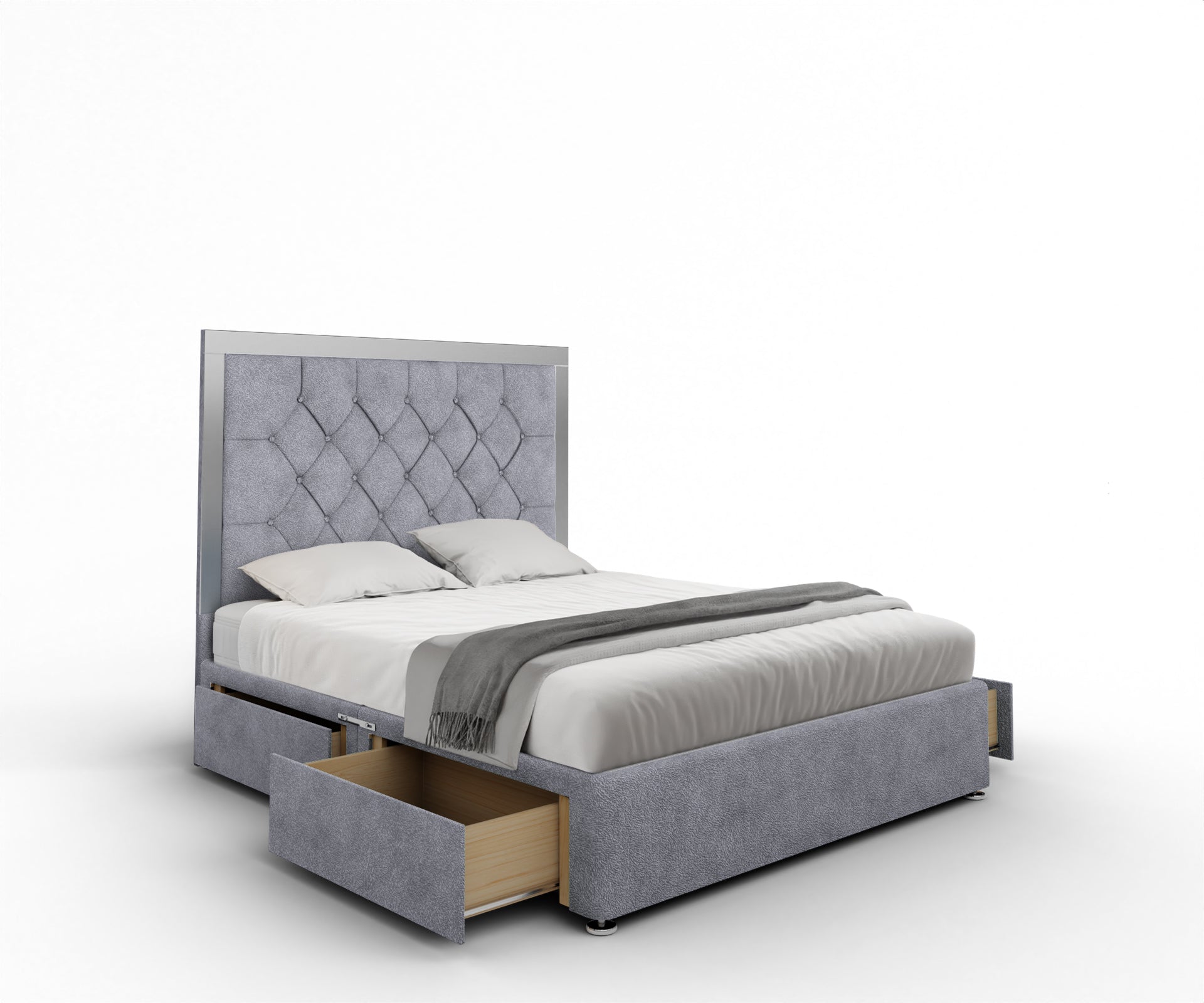 Chesterfield Mirrored Divan Bed Set