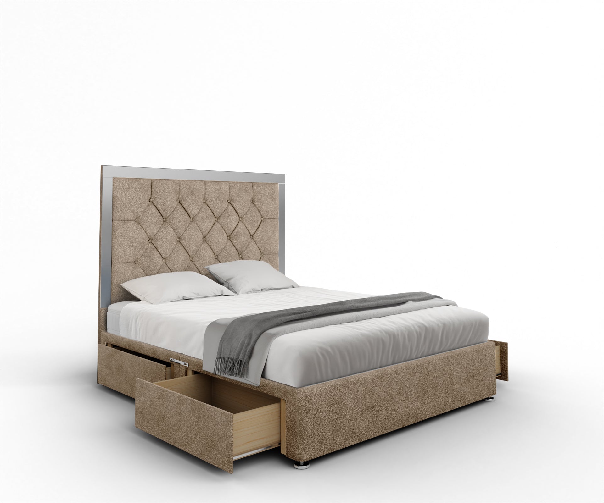 Chesterfield Mirrored Divan Bed Set