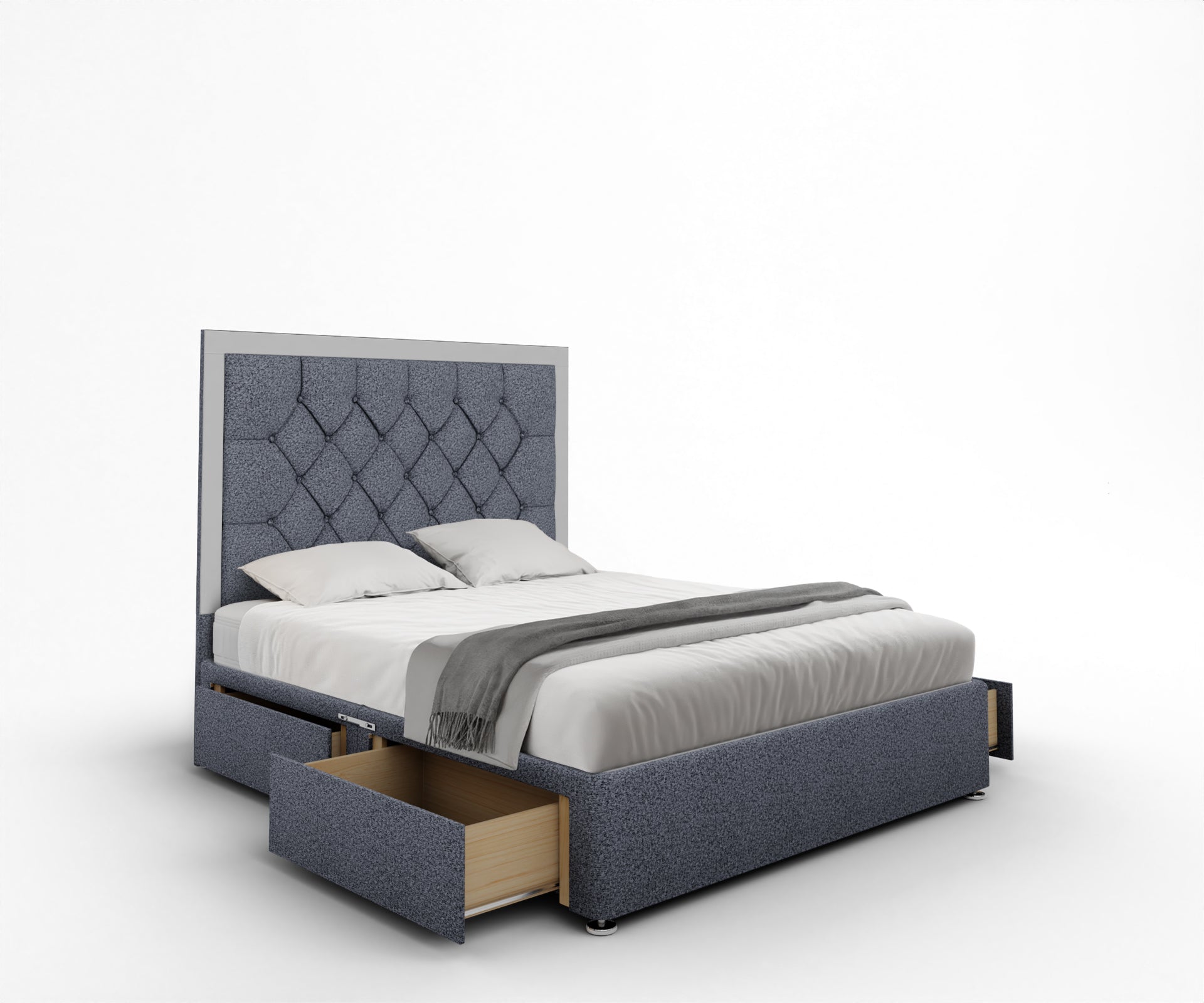 Chesterfield Mirrored Divan Bed Set