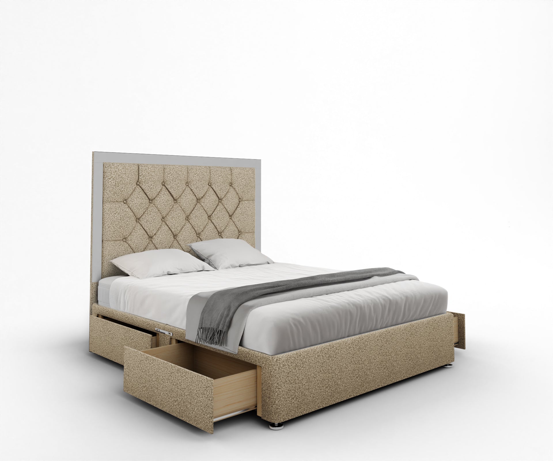 Chesterfield Mirrored Divan Bed Set