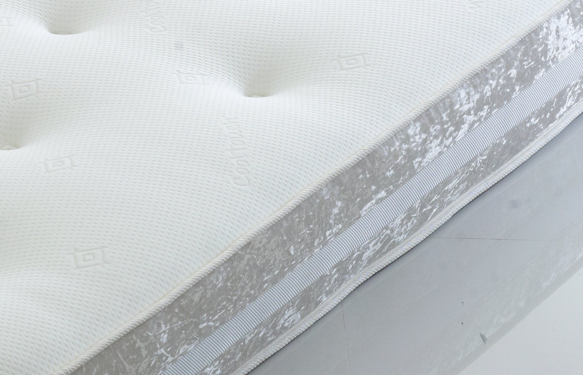 Glitz Crushed Velvet Border Memory Open Coil Mattress