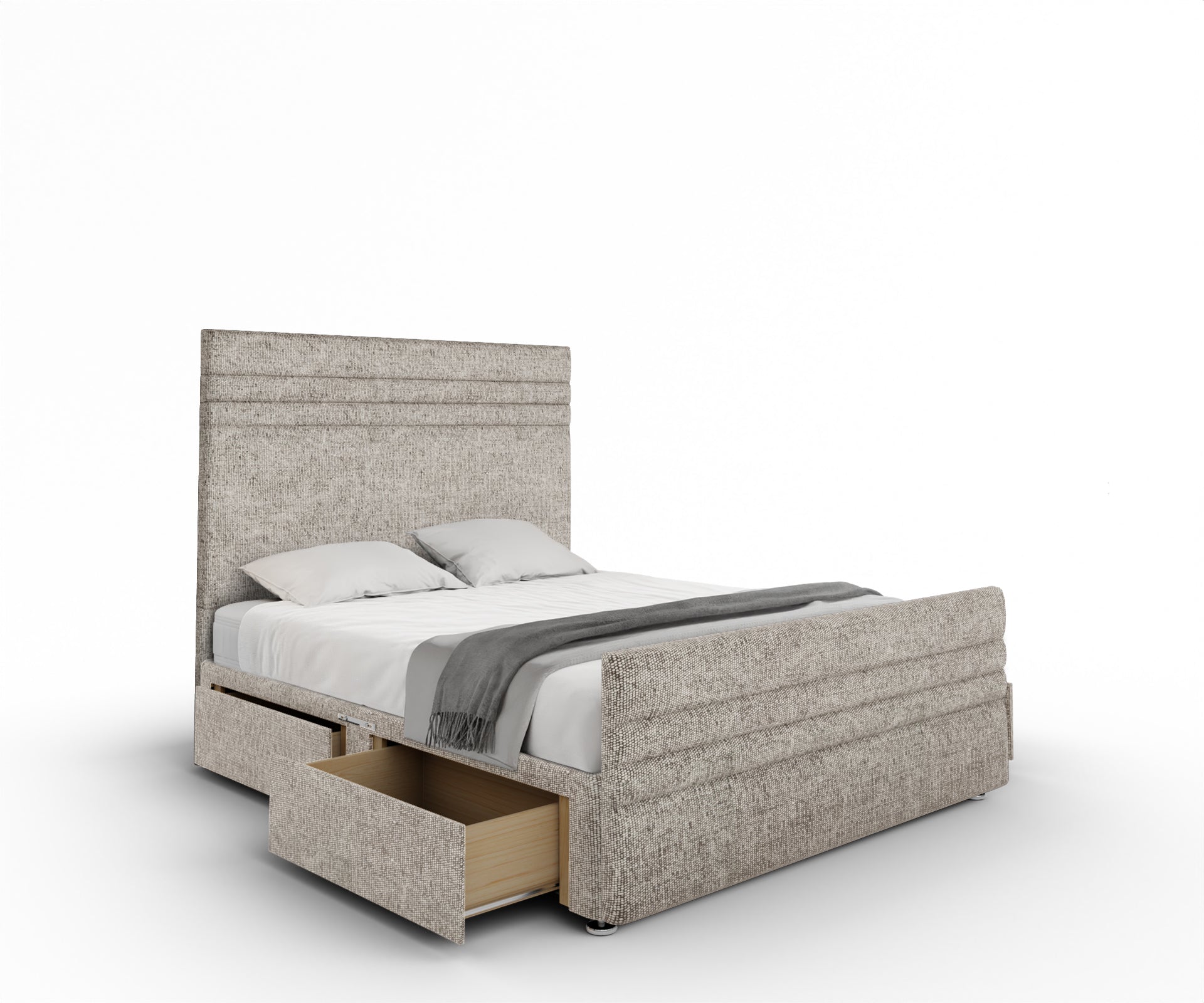 Diane Line Divan Bed Set With Footboard