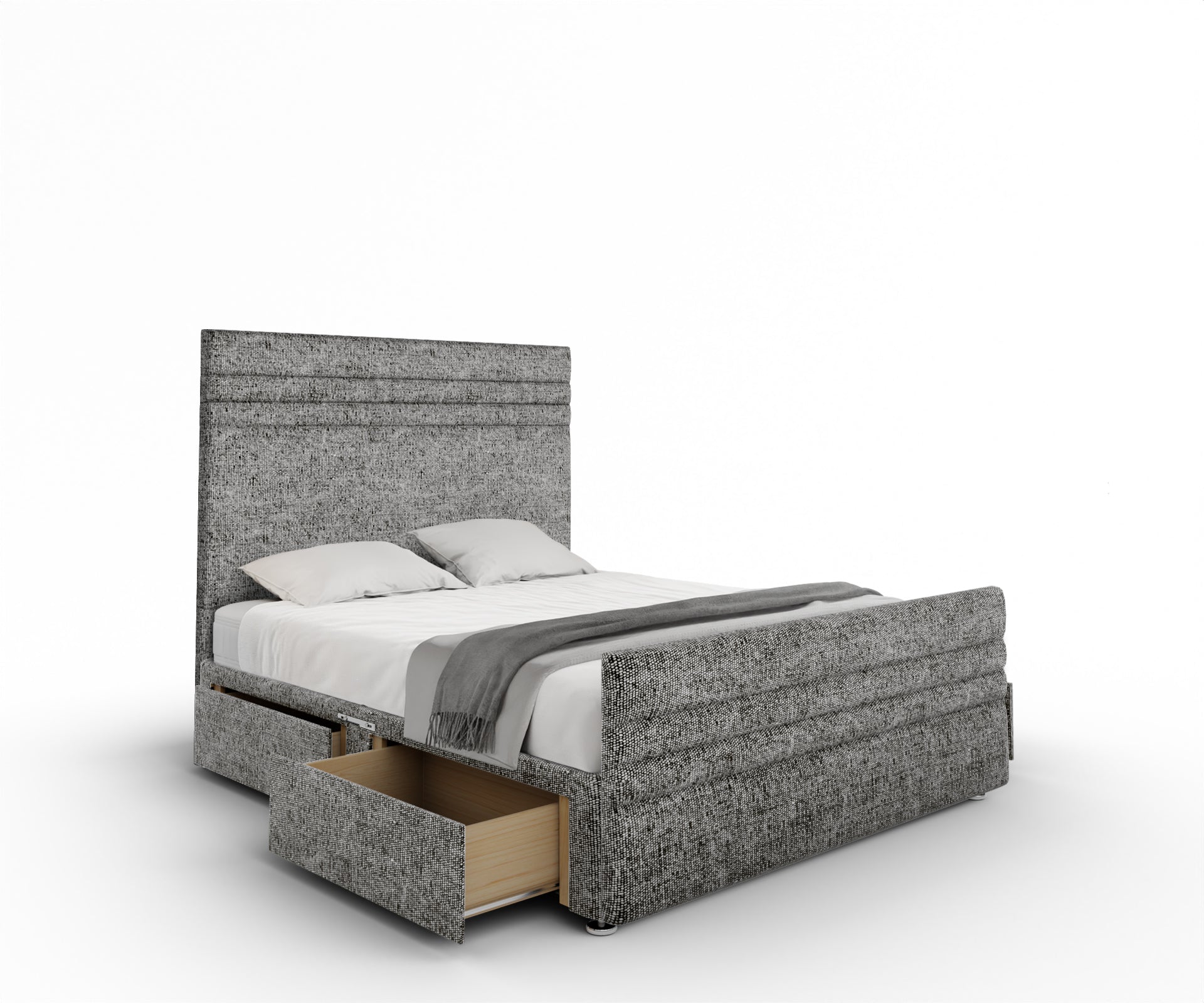 Diane Line Divan Bed Set With Footboard