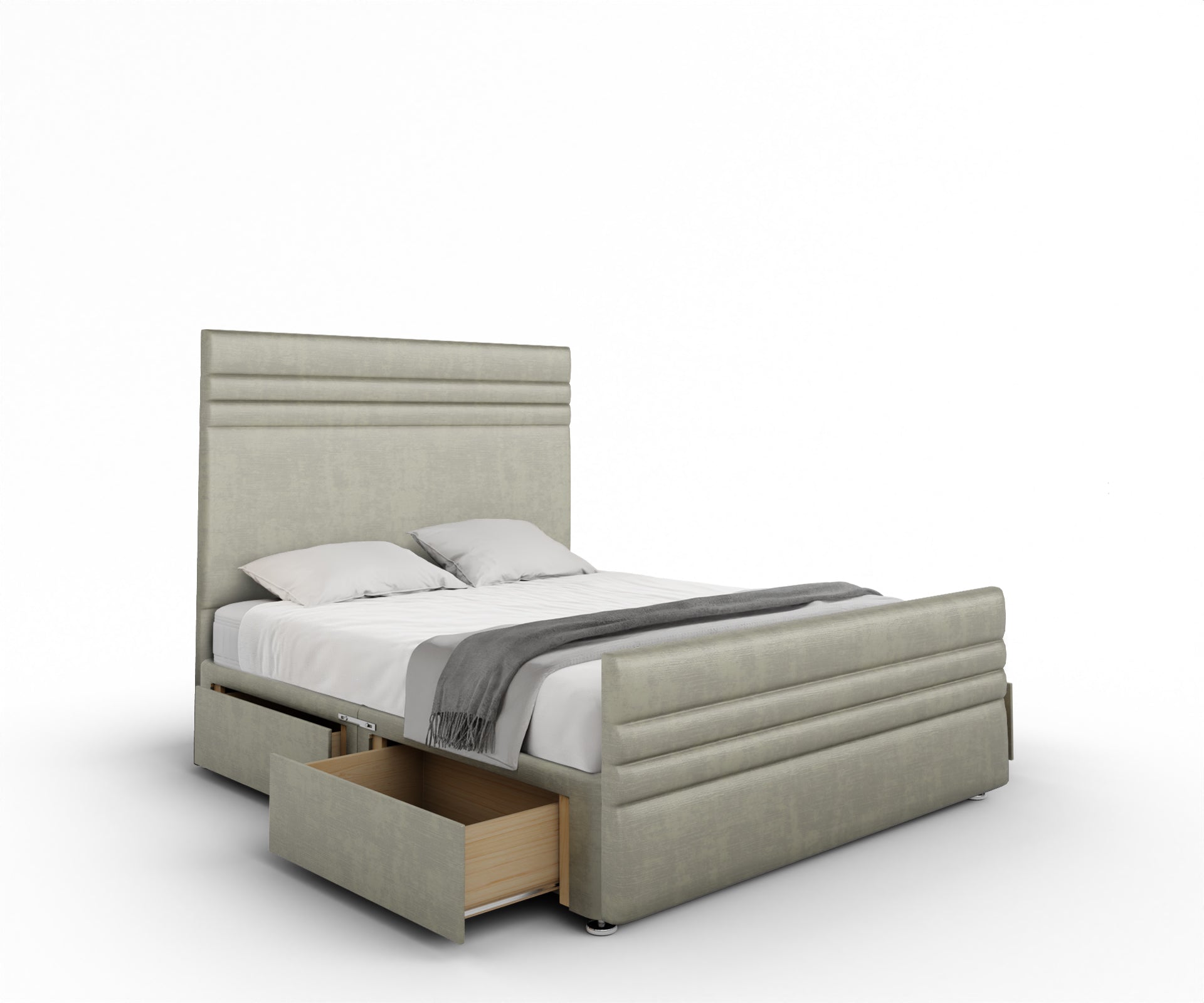 Diane Line Divan Bed Set With Footboard