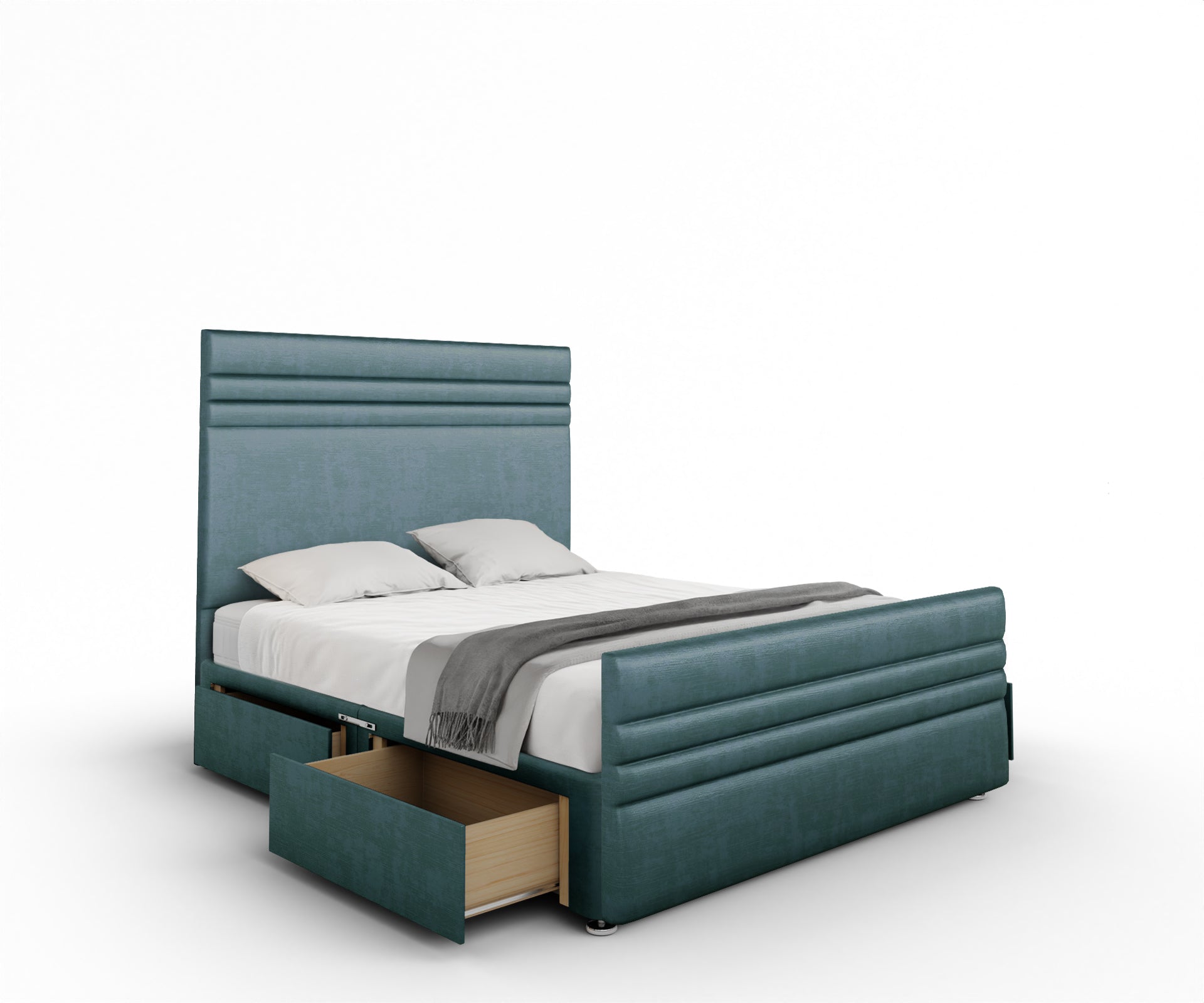 Diane Line Divan Bed Set With Footboard