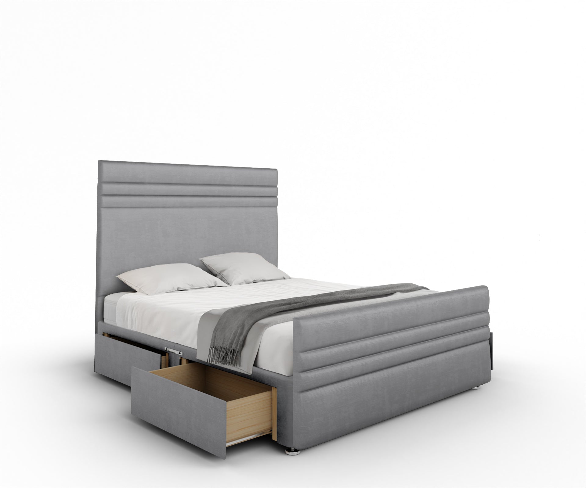 Diane Line Divan Bed Set With Footboard